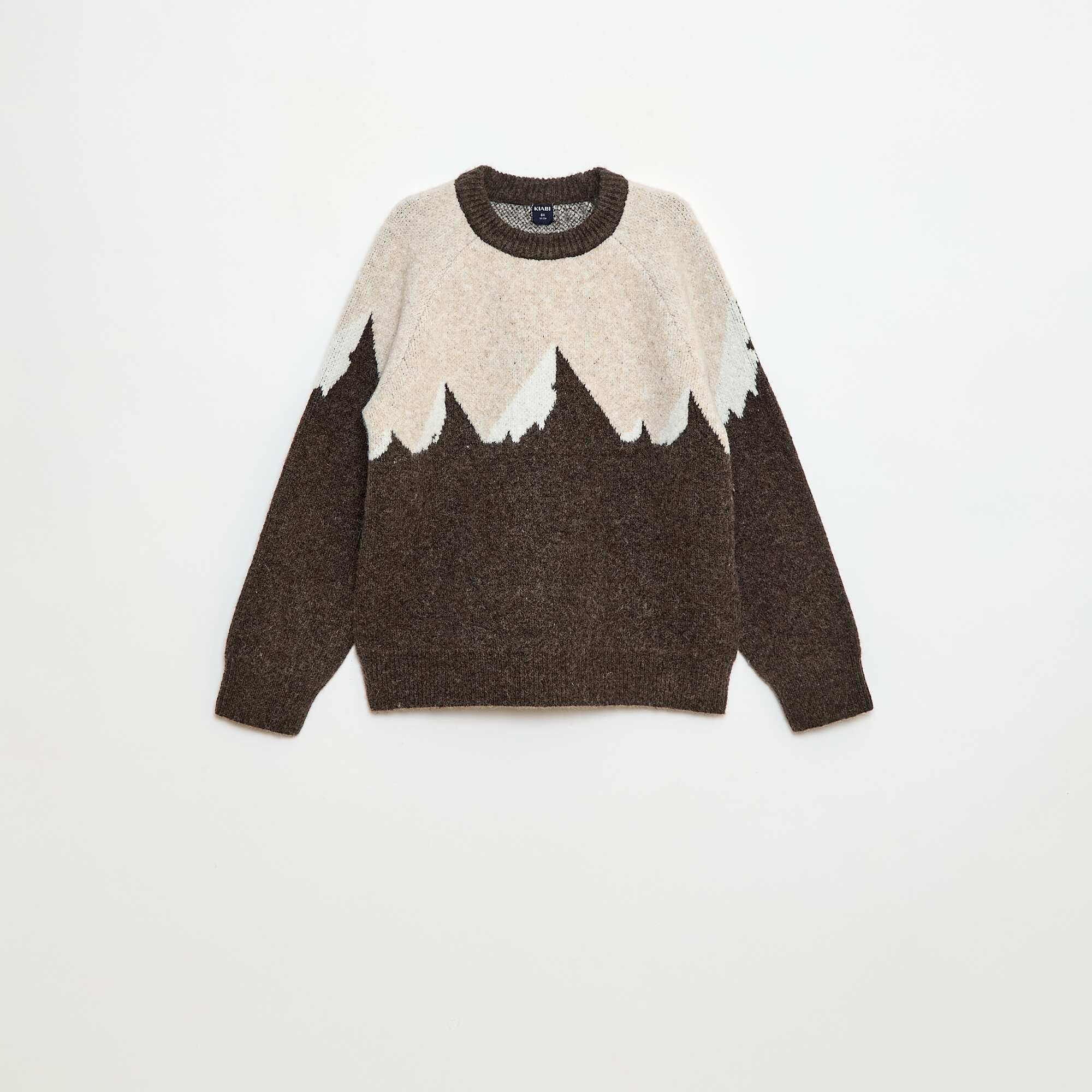 Animated Crew Neck Sweater BEIGE