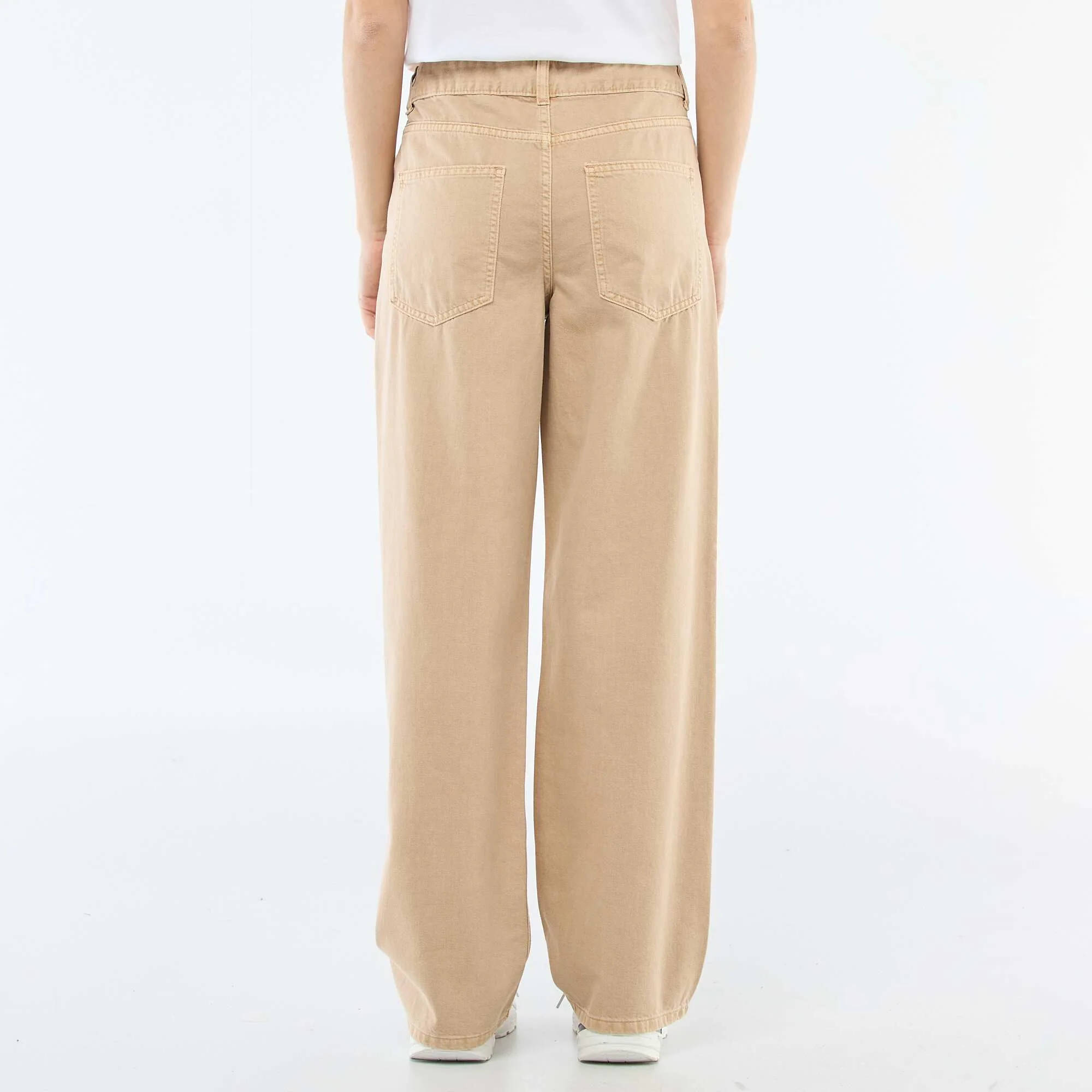 Asymmetrical Twill Pants BEIGE - Image 3