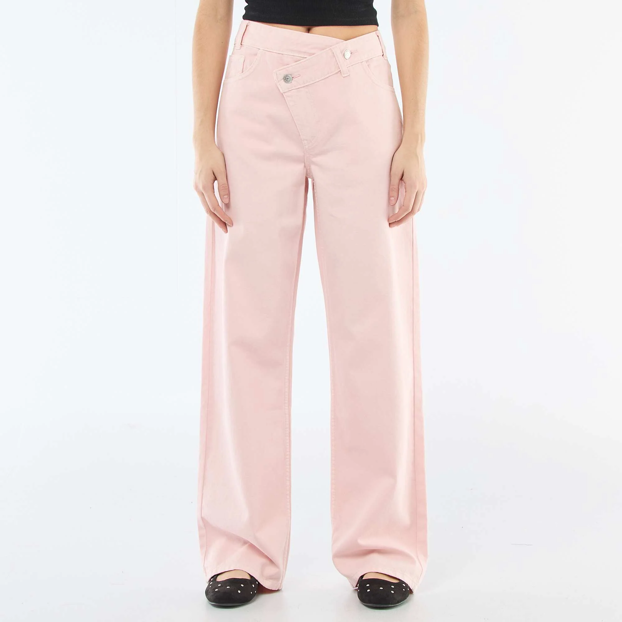Asymmetrical Twill Pants PINK - Image 2