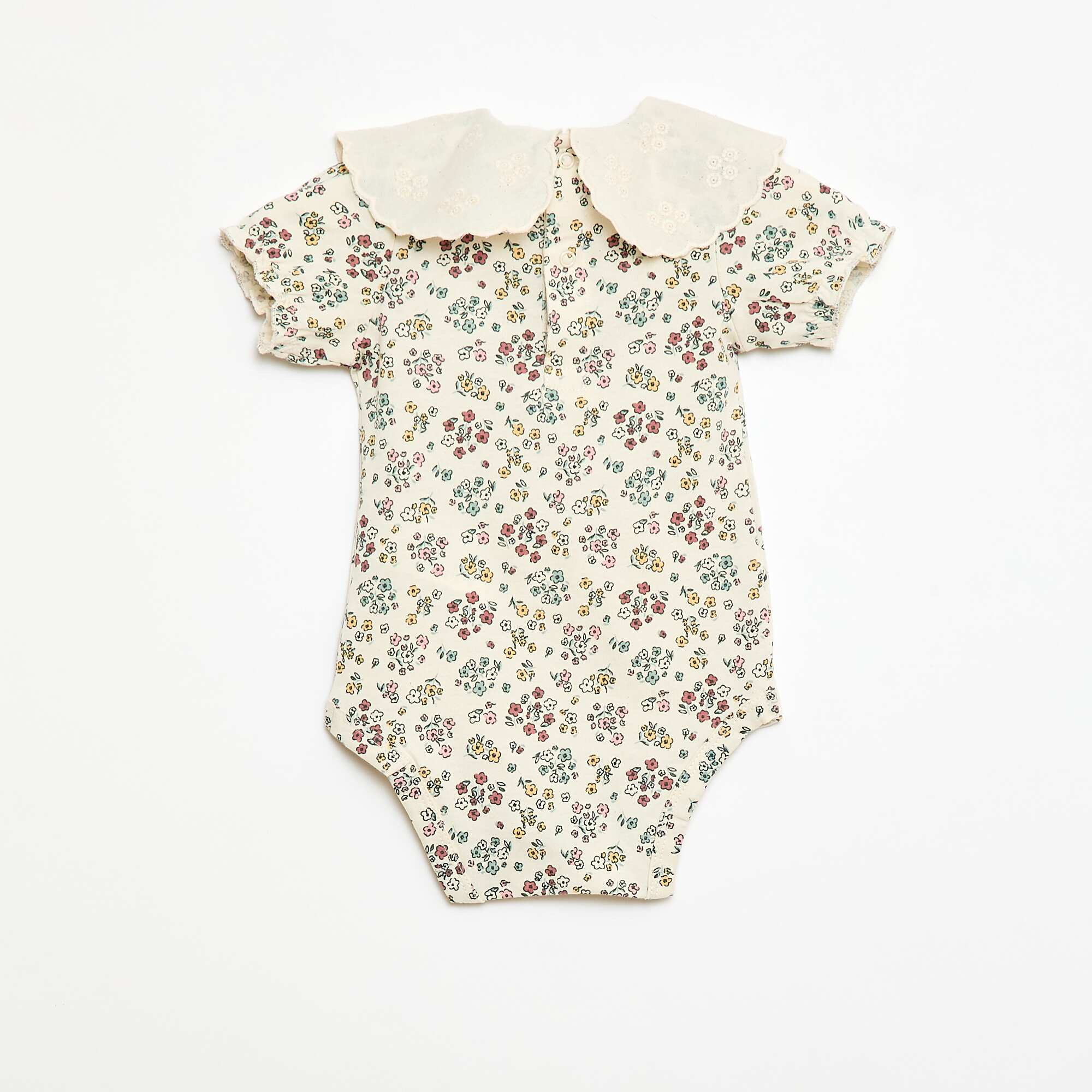 Baby Bodysuit with Peter Pan Collar WHITE - Image 2