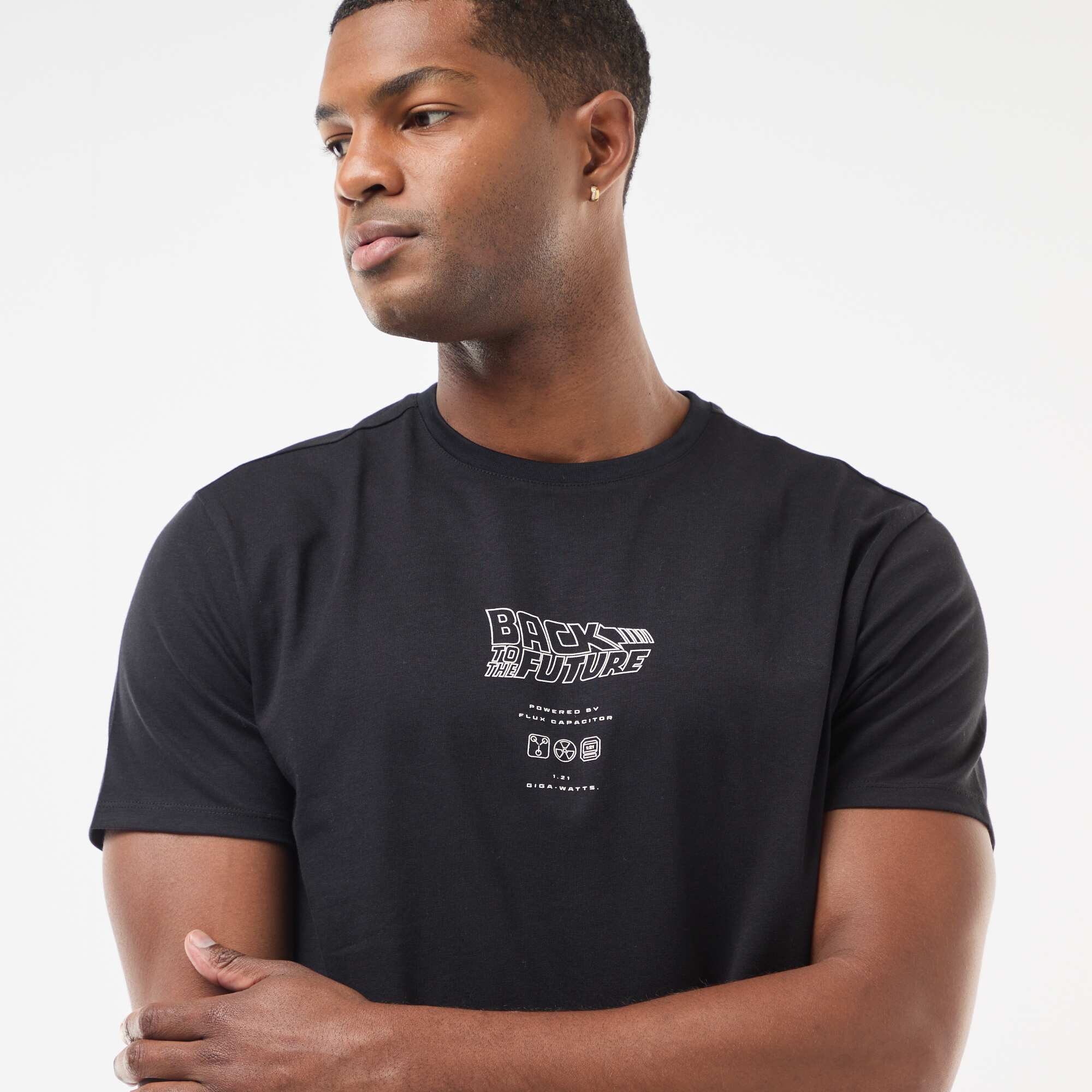 Back to the Future Print T-shirt BLACK - Image 4