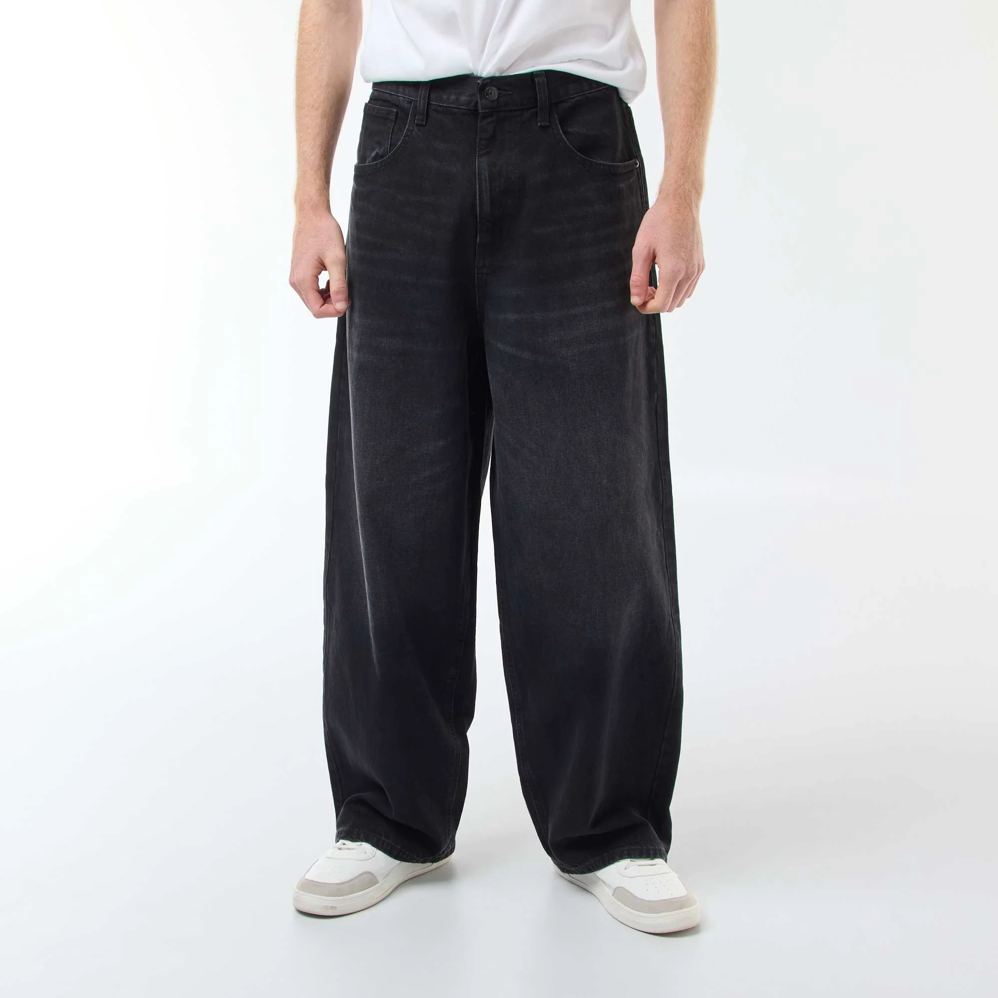 Baggy Cotton Denim Fit Jeans BLACK