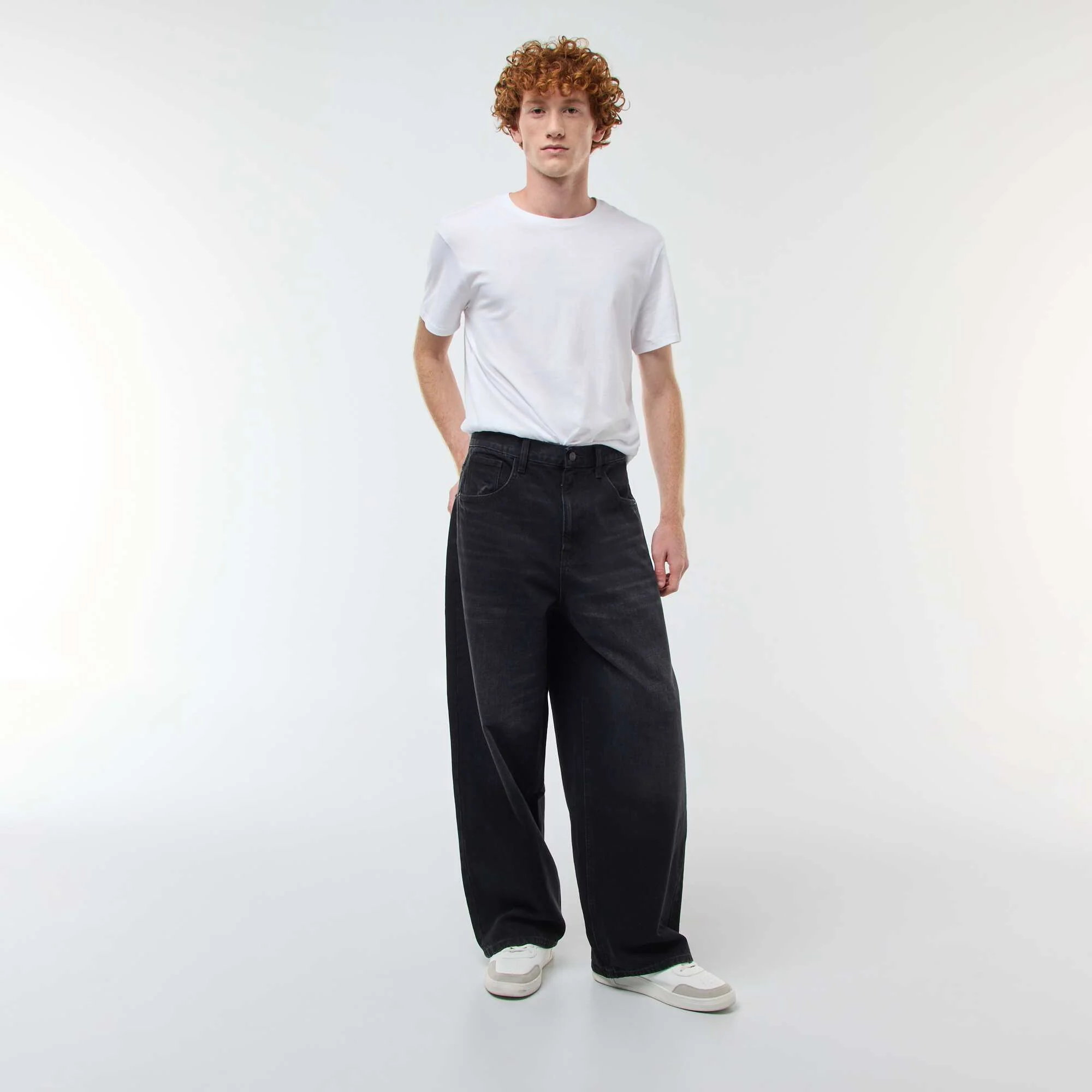 Baggy Cotton Denim Fit Jeans BLACK - Image 2
