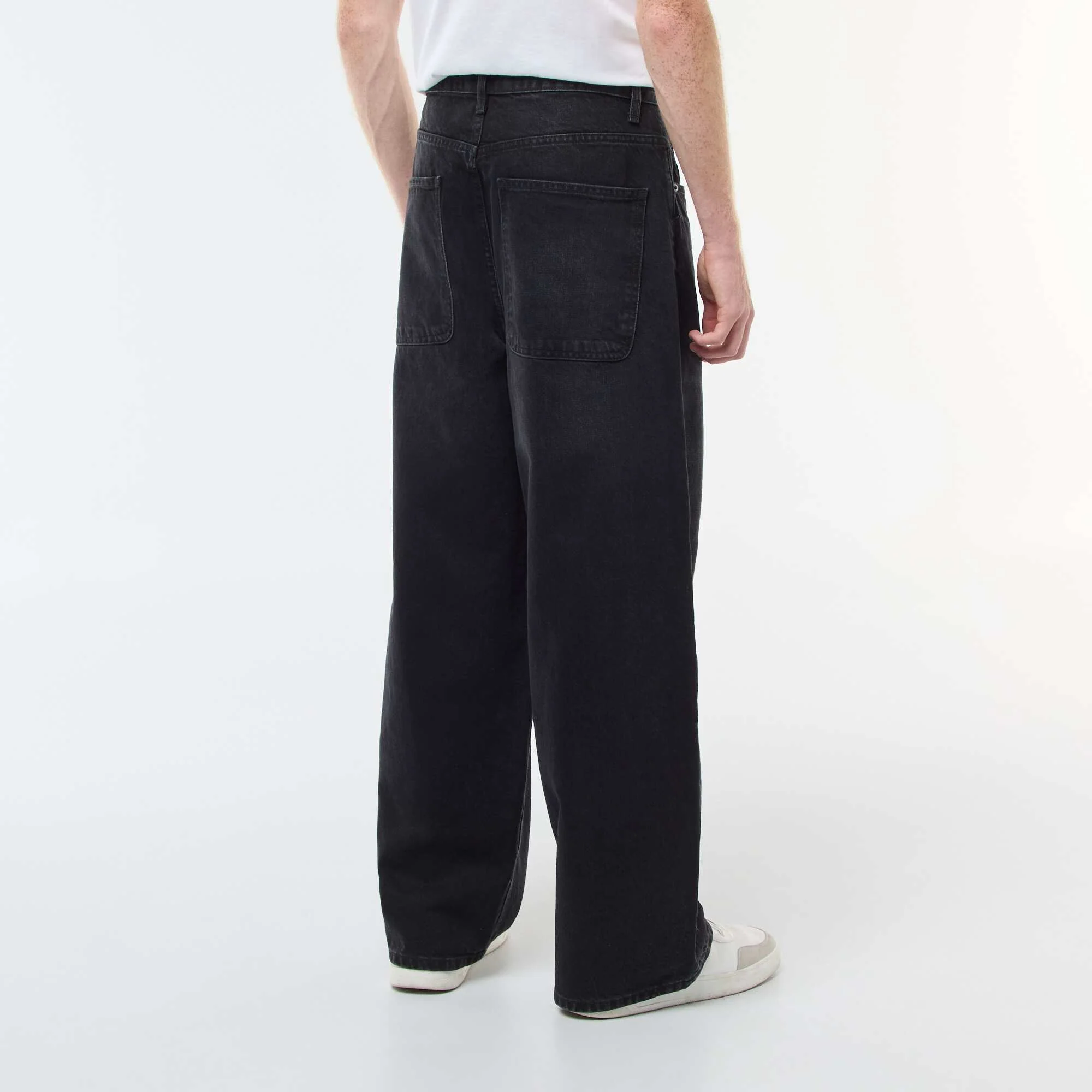 Baggy Cotton Denim Fit Jeans BLACK - Image 3