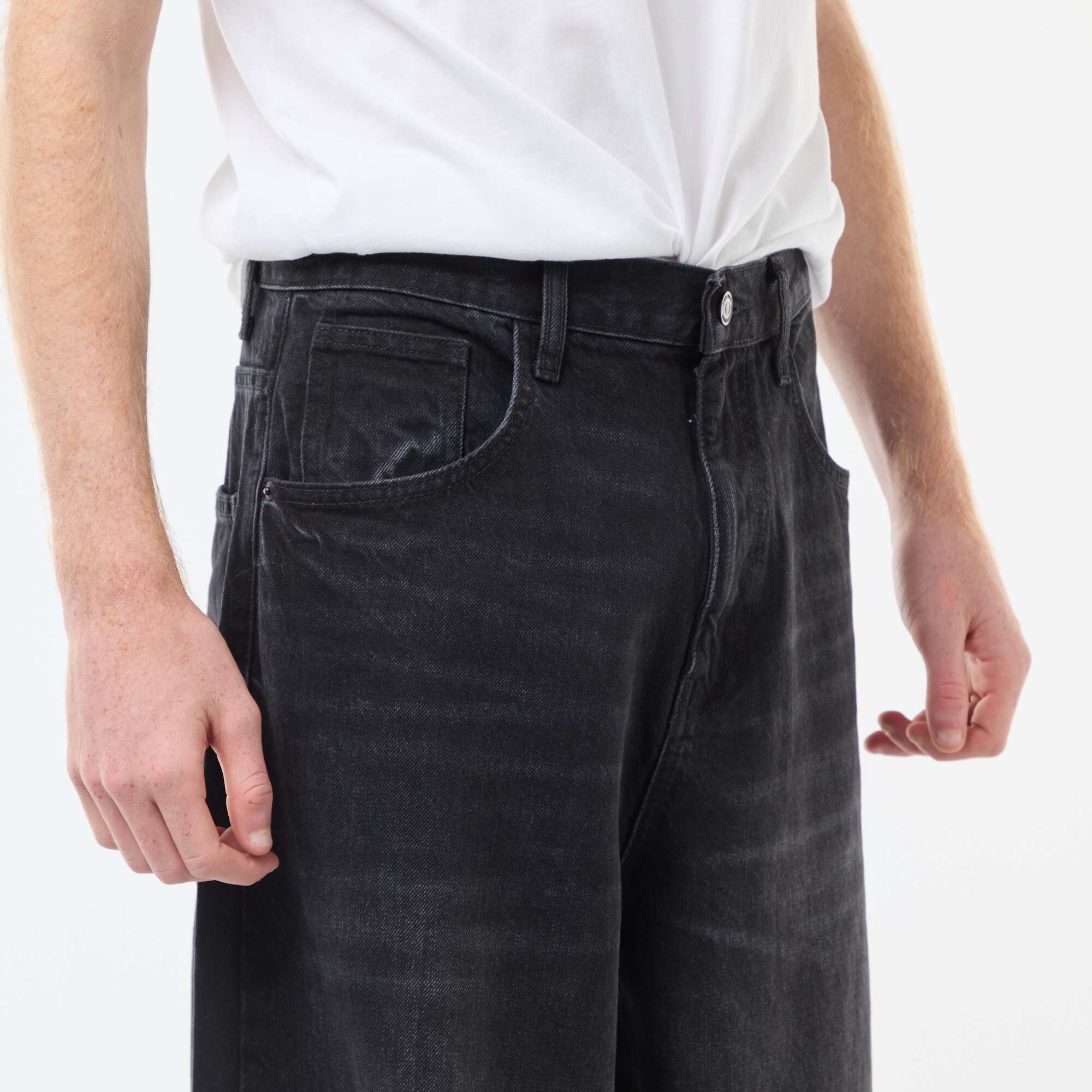 Baggy Cotton Denim Fit Jeans BLACK - Image 4