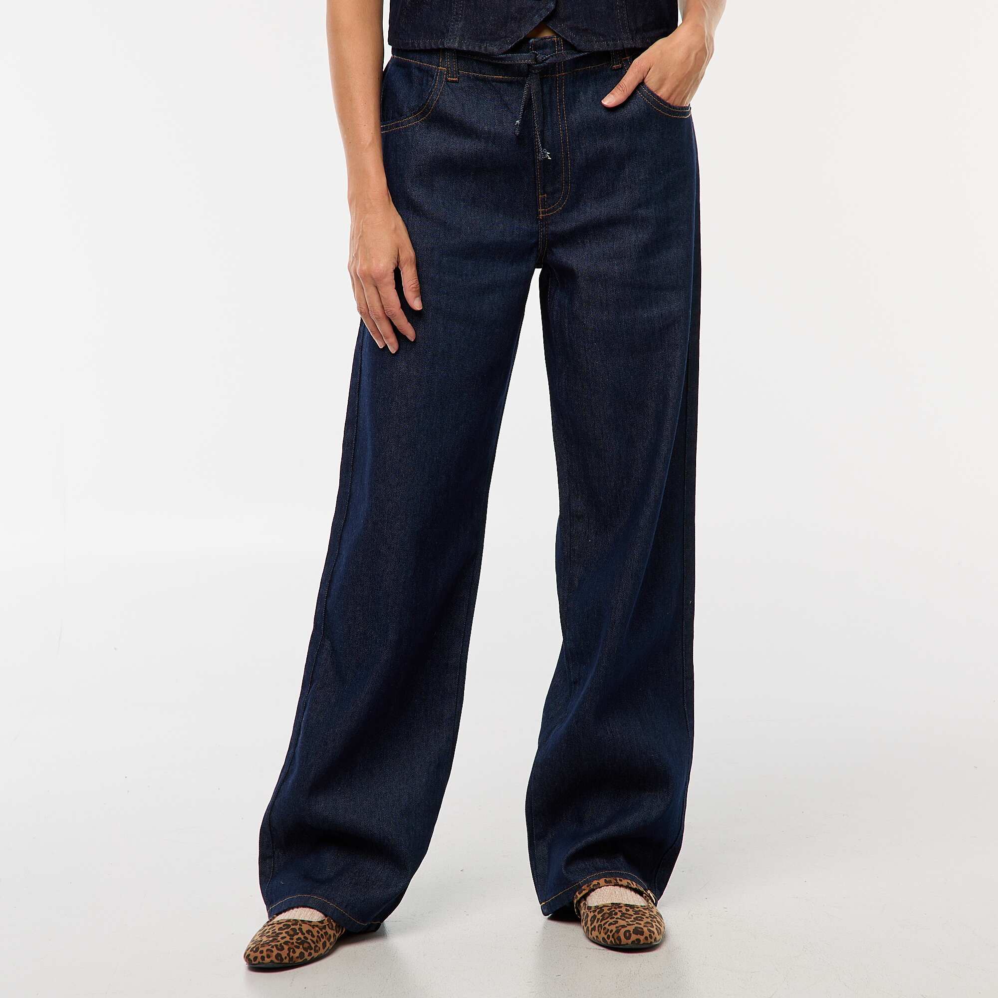 Baggy Fit Wide Leg Jeans BLUE - Image 4