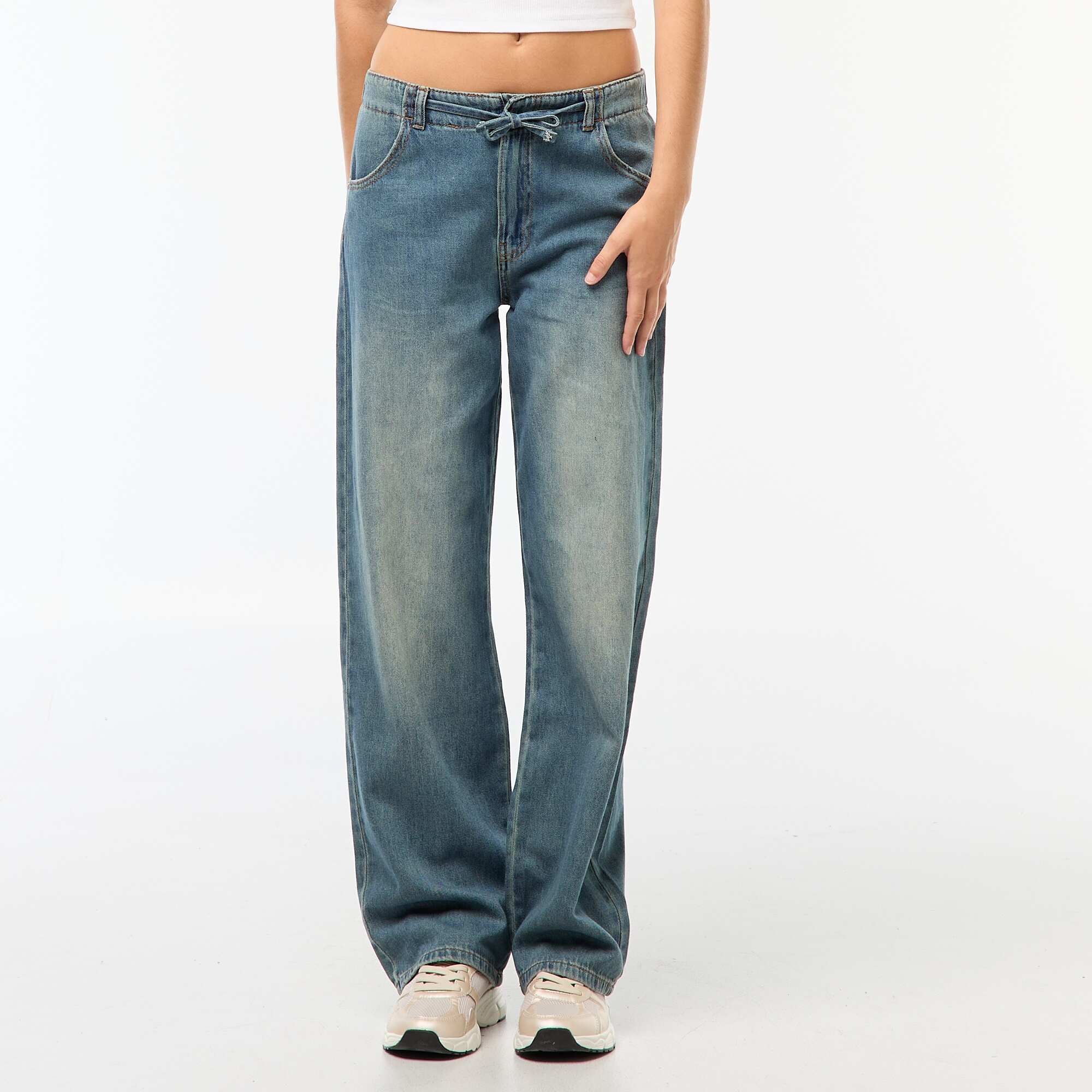 Baggy Fit Wide Leg Jeans BLUE - Image 4