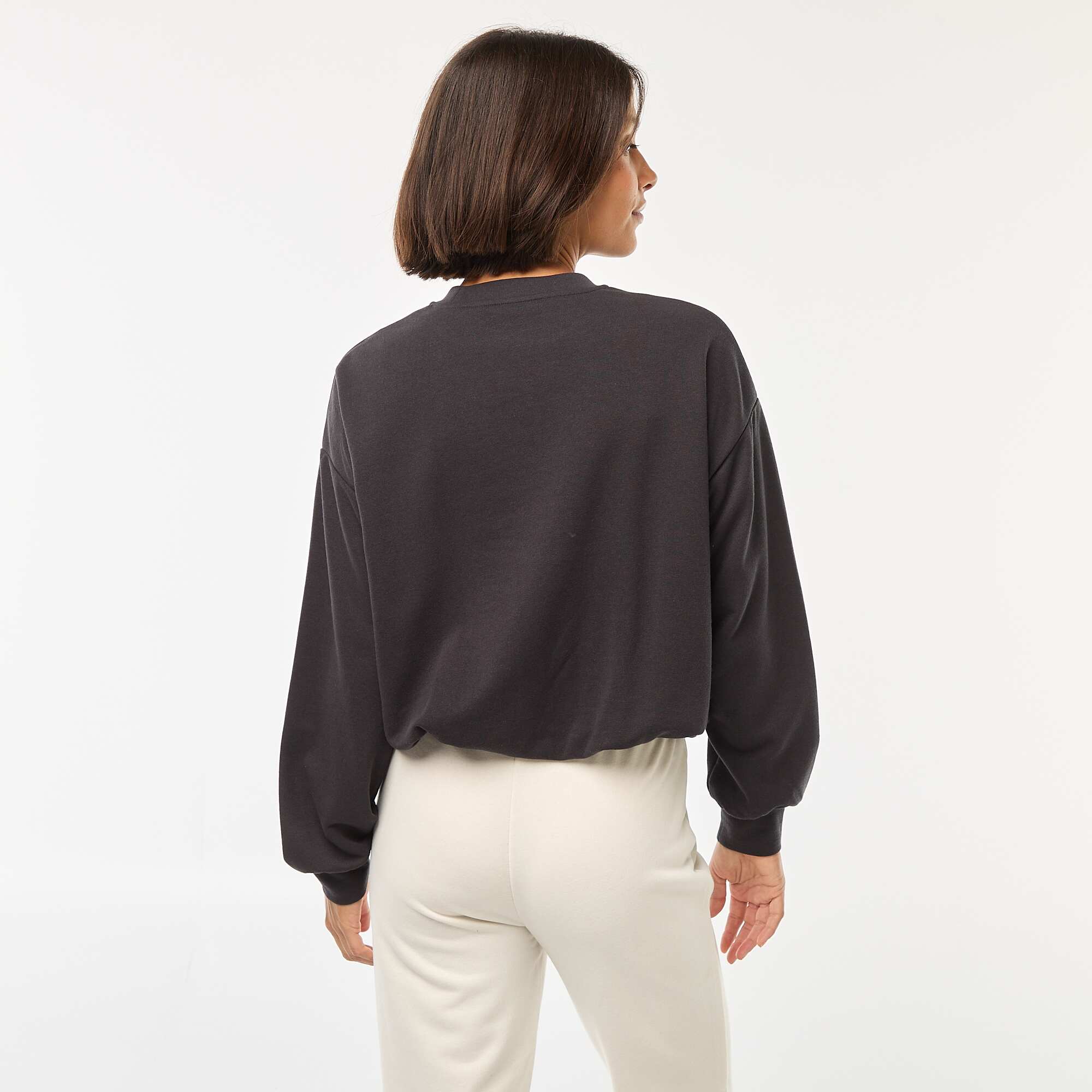 Balloon fit sweatshirt BLACK - Image 5
