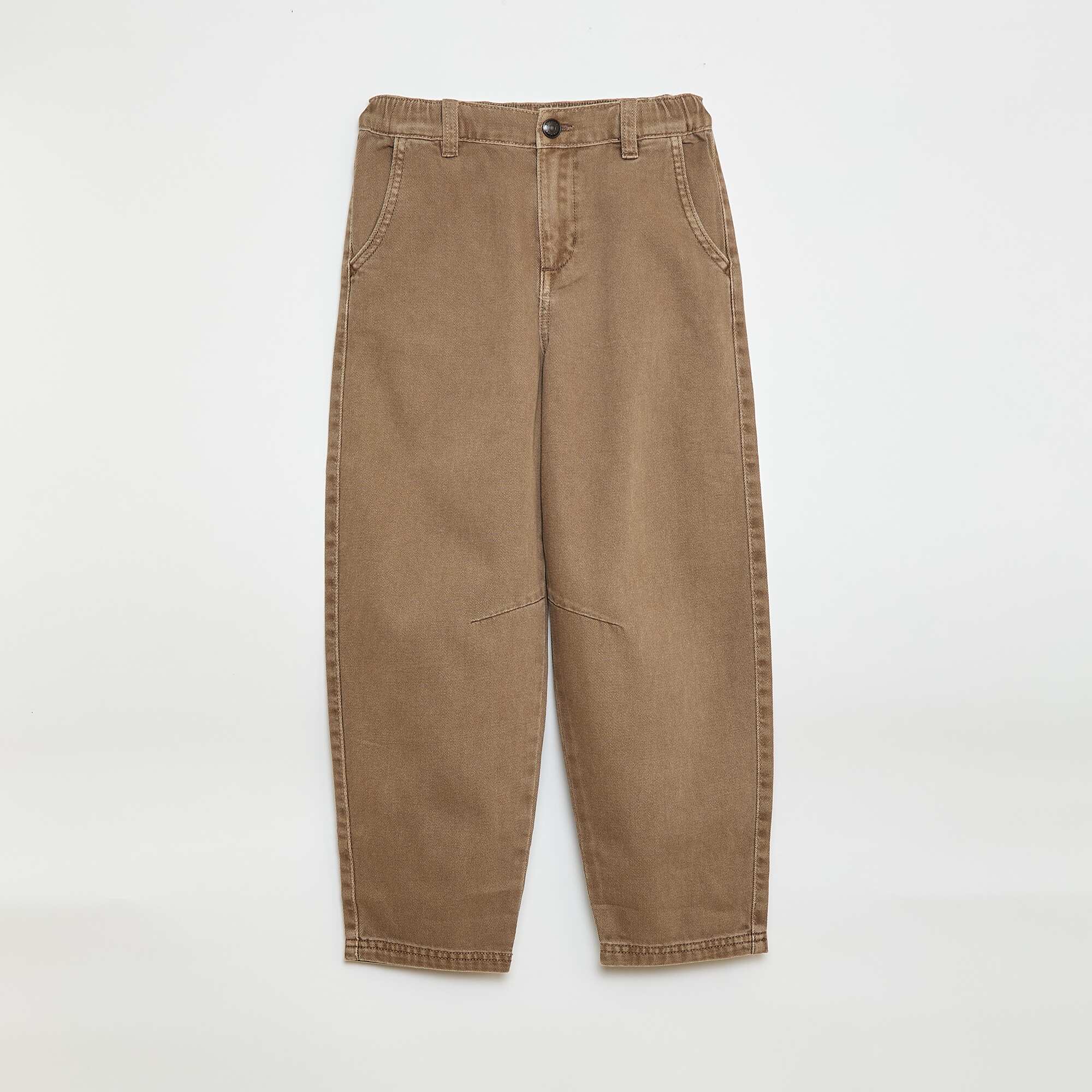 Balloon Leg Denim Jeans BEIGE