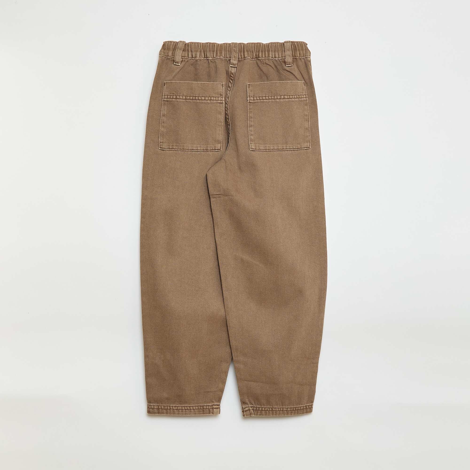 Balloon Leg Denim Jeans BEIGE - Image 2