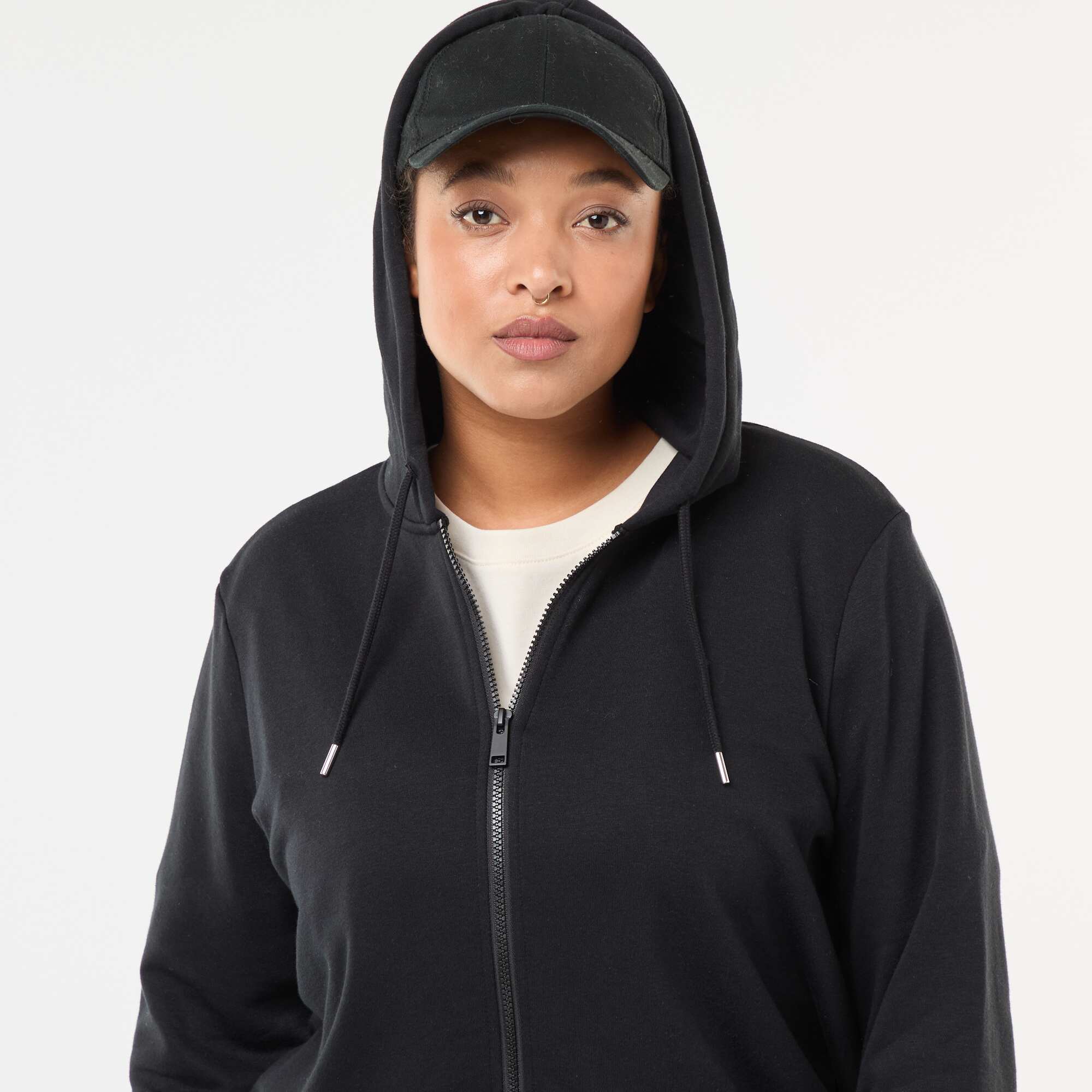 Basic Fleece Sweatshirt BLACK - Image 4