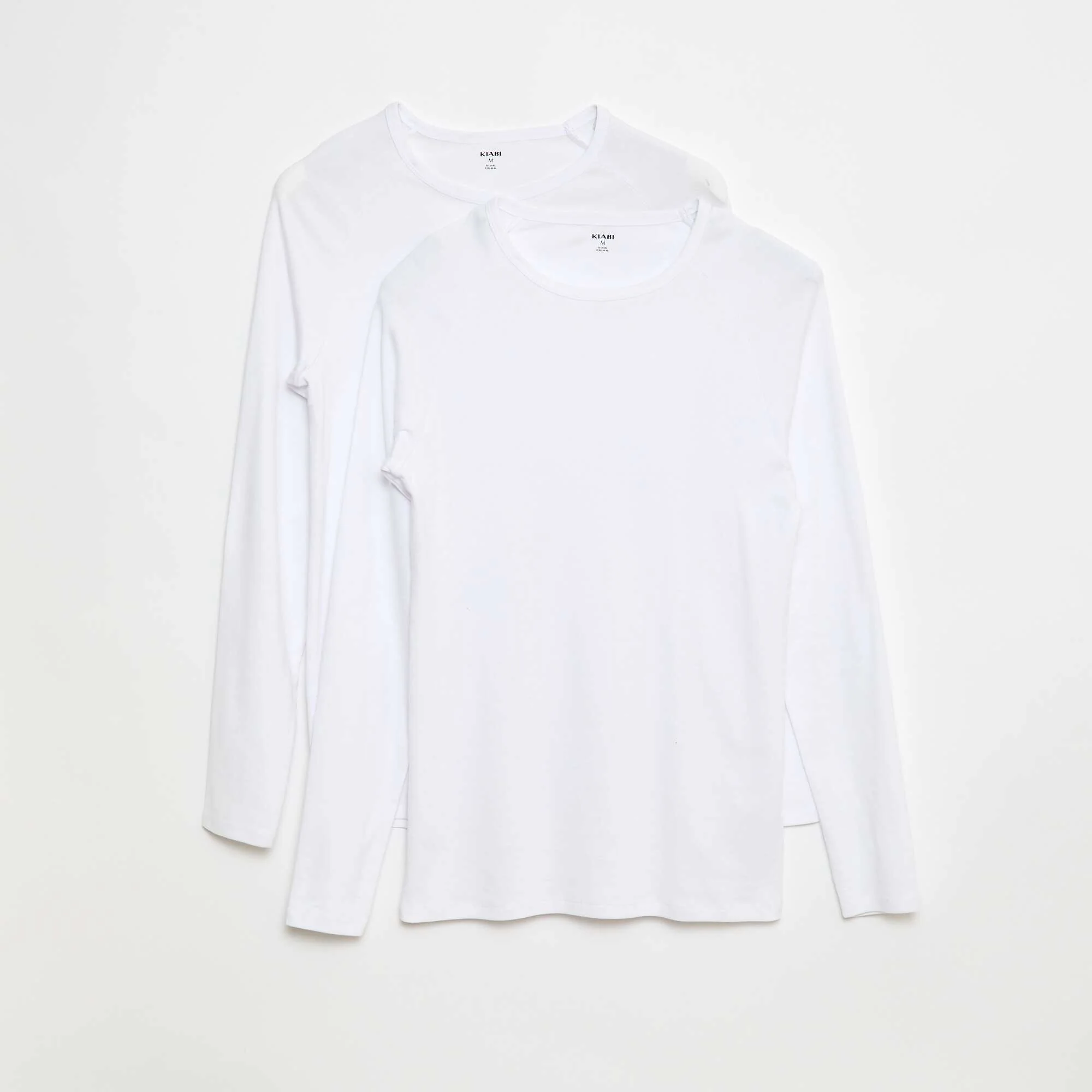 Basic Long-Sleeved Solid T-Shirts WHITE