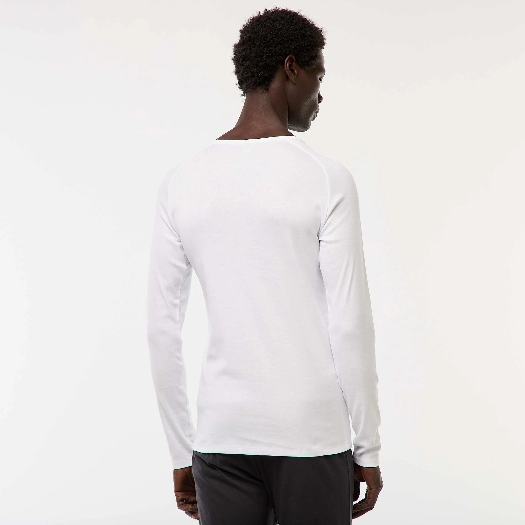 Basic Long-Sleeved Solid T-Shirts WHITE - Image 3