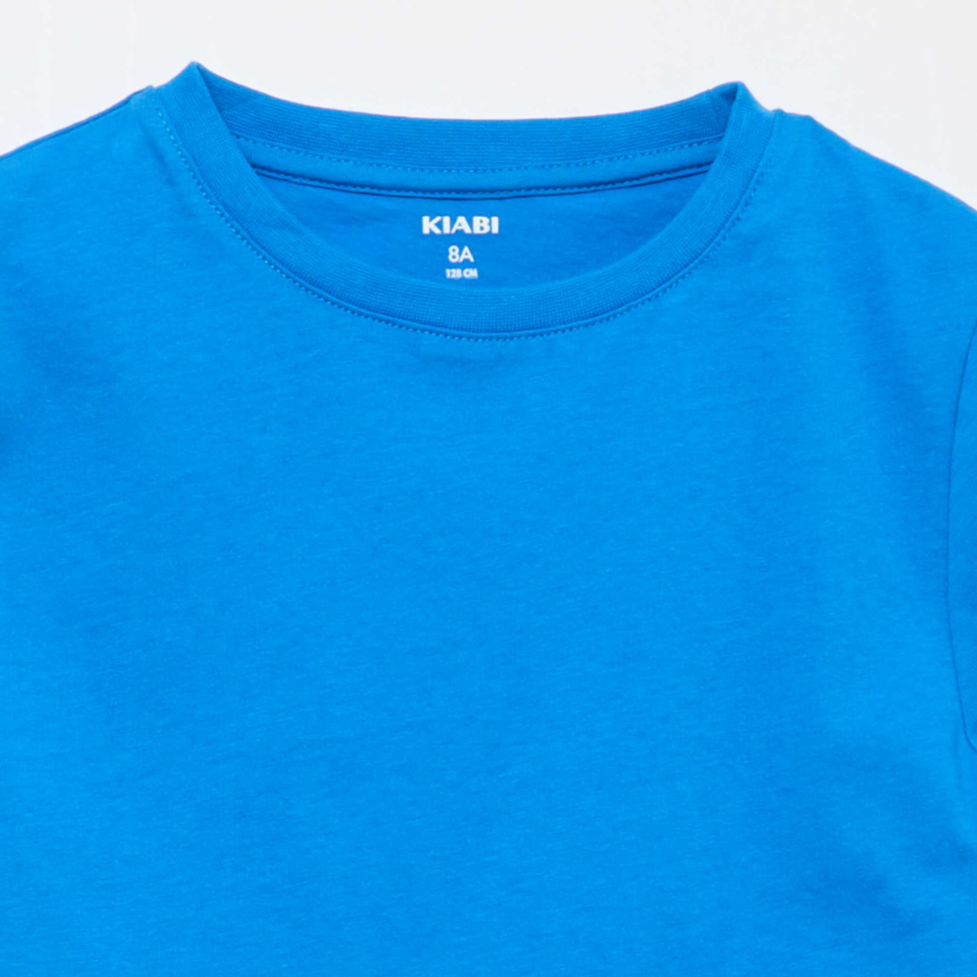Basic plain jersey T-shirt BLUE - Image 2
