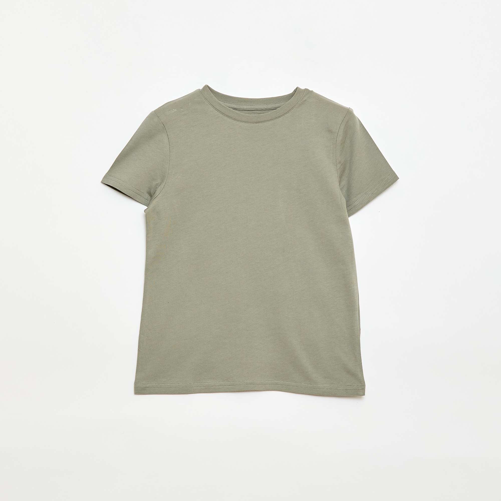 Basic plain jersey T-shirt GREEN