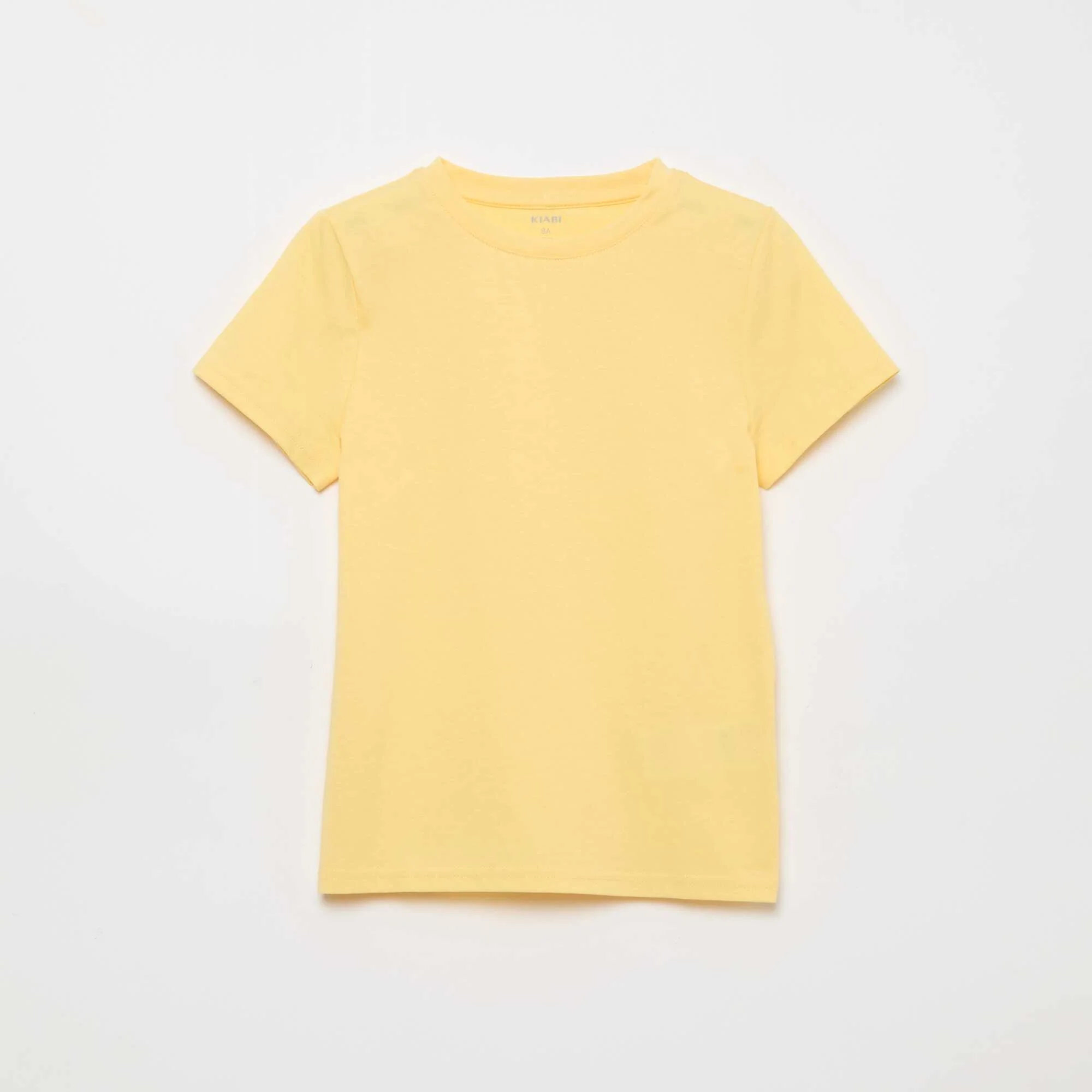 Basic plain jersey T-shirt YELLOW