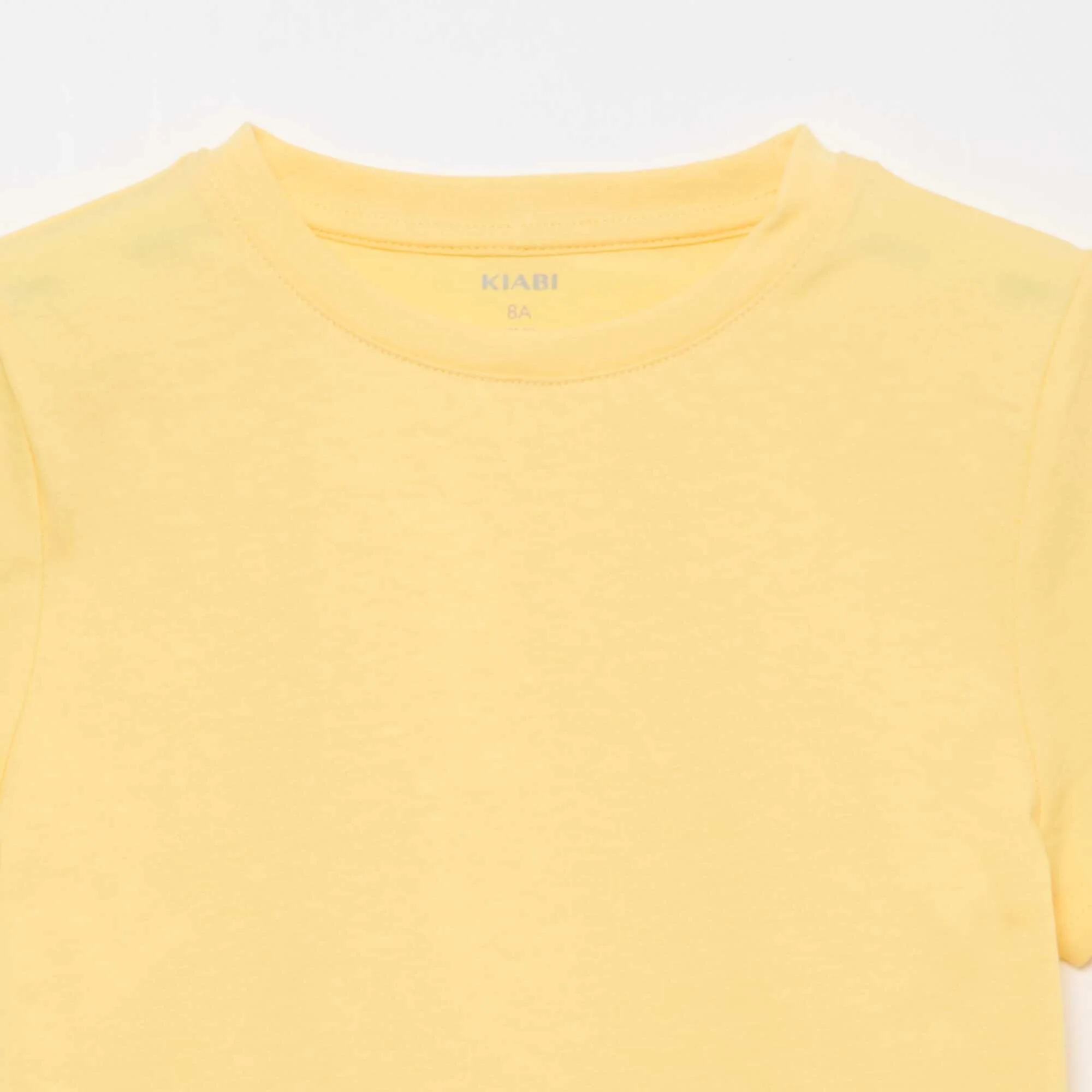 Basic plain jersey T-shirt YELLOW - Image 2
