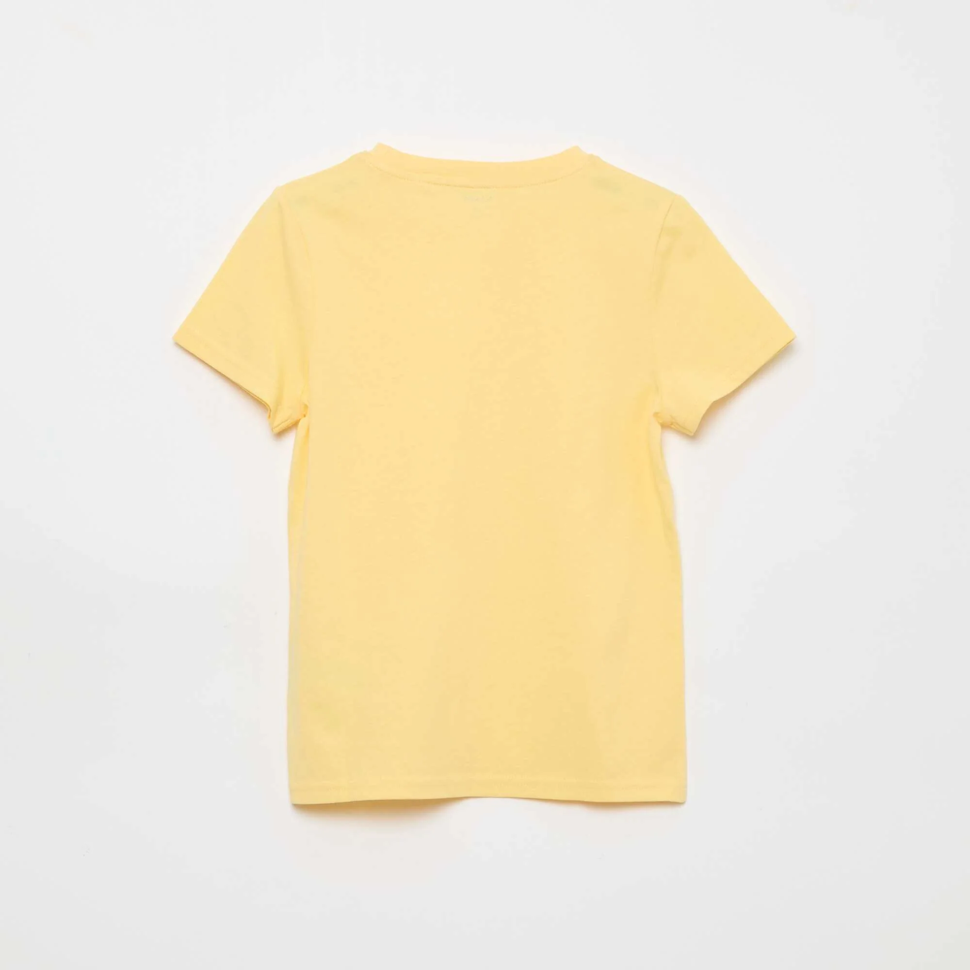 Basic plain jersey T-shirt YELLOW - Image 3