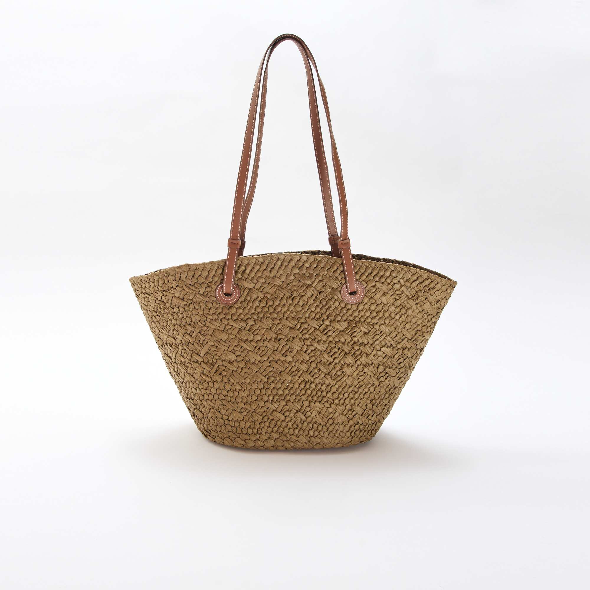 Basket Bag with Handles KHAKI - Image 2