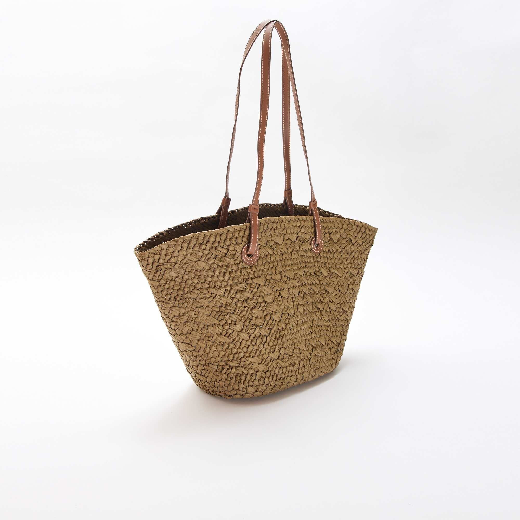 Basket Bag with Handles KHAKI - Image 3