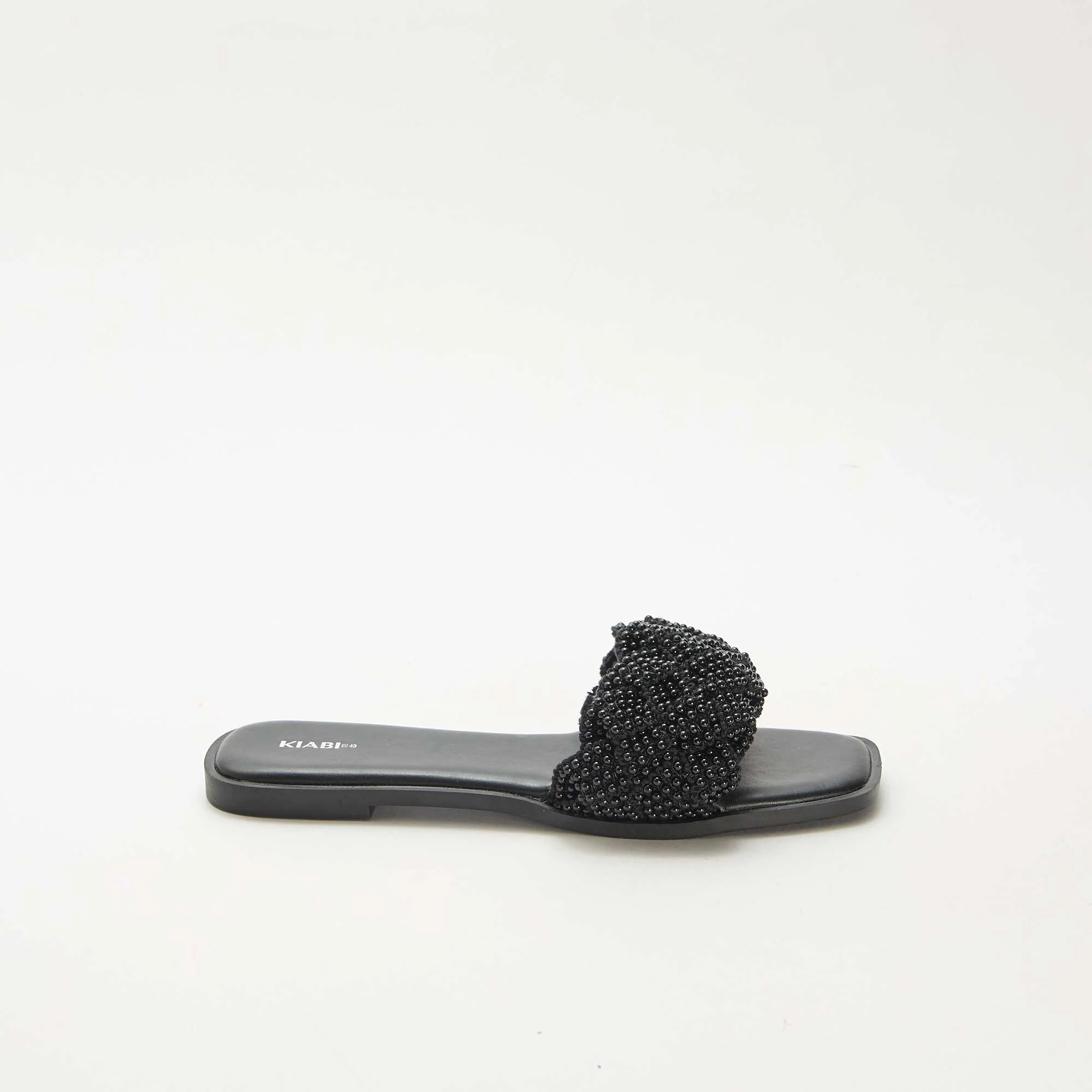 Beaded Braided Sandals BLACK - Image 2