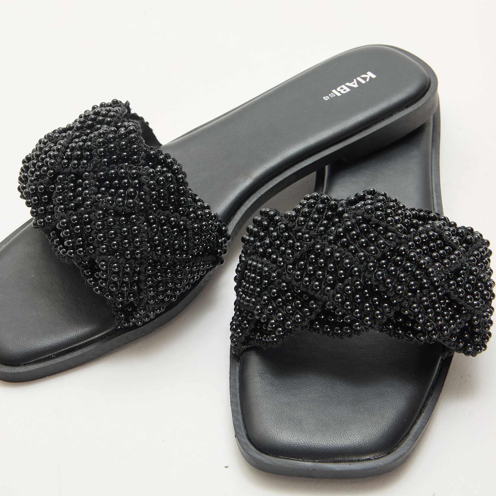Beaded Braided Sandals BLACK - Image 5