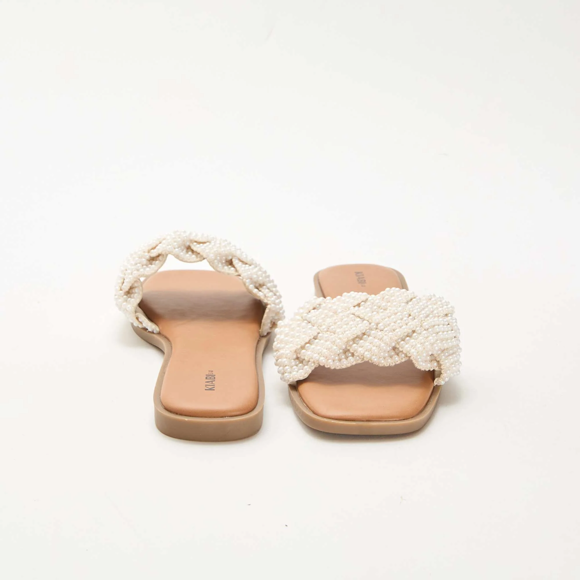 Beaded Braided Sandals WHITE - Image 3