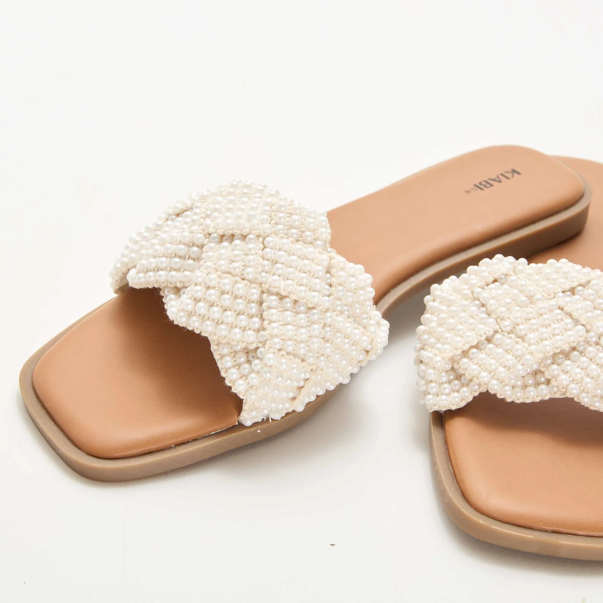 Beaded Braided Sandals WHITE - Image 5