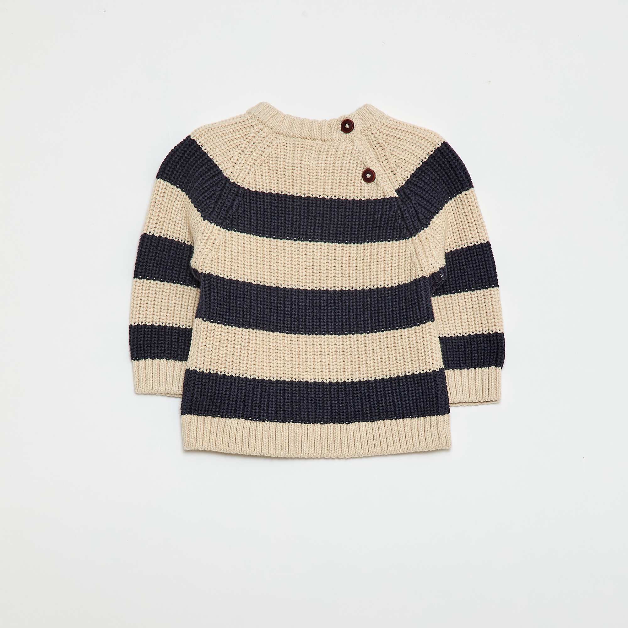 Beaded Knit Cotton Sweater BEIGE - Image 2