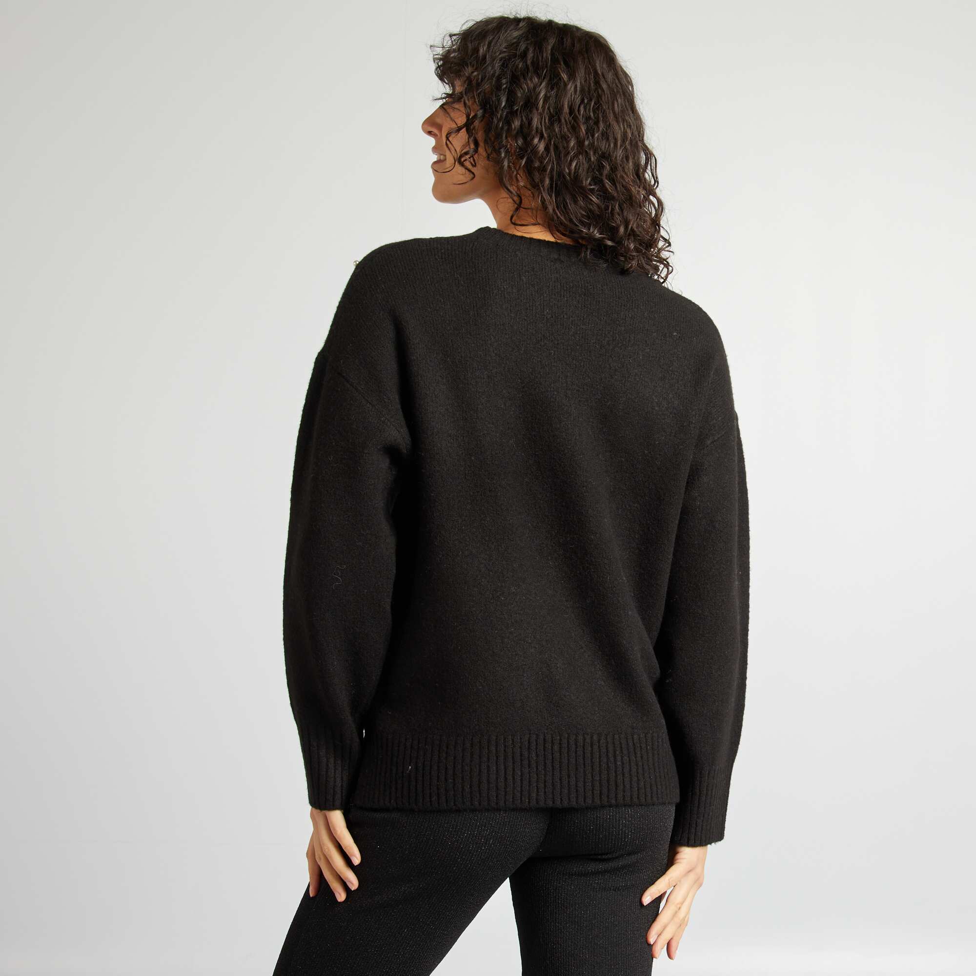 Beaded maternity jumper BLACK - Image 4