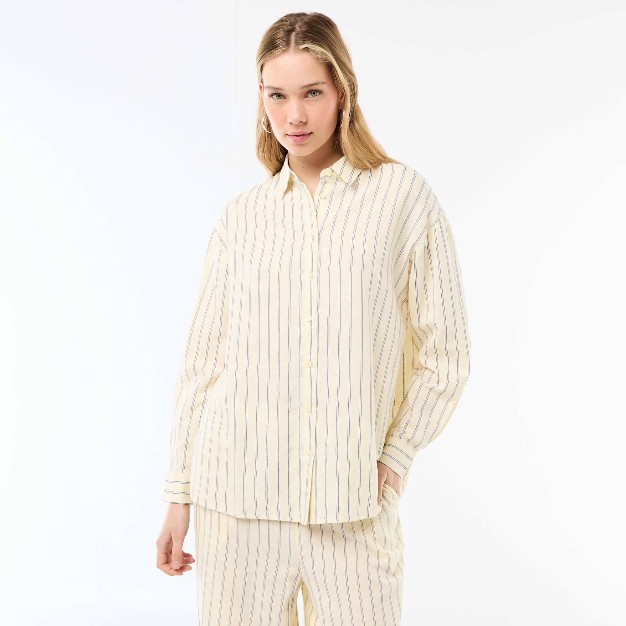 Blended Linen Shirt YELLOW - Image 3