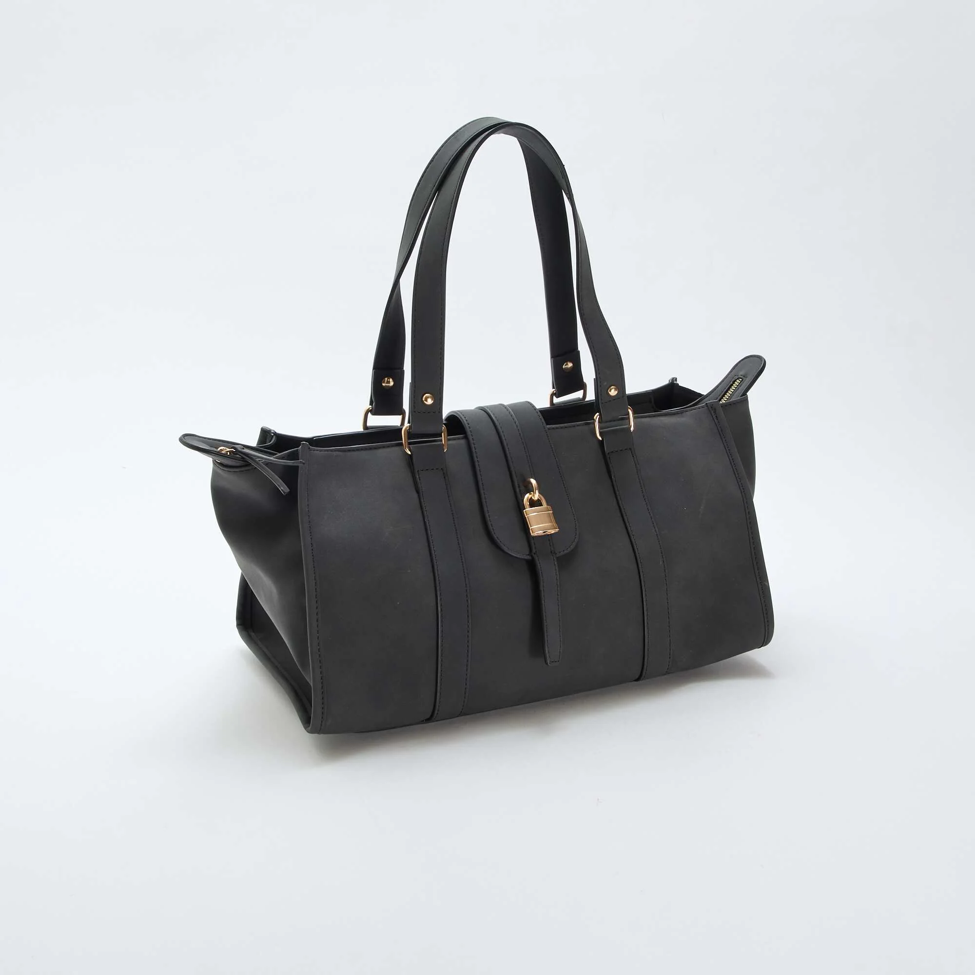 Bowling Bag with Padlock Detail BLACK