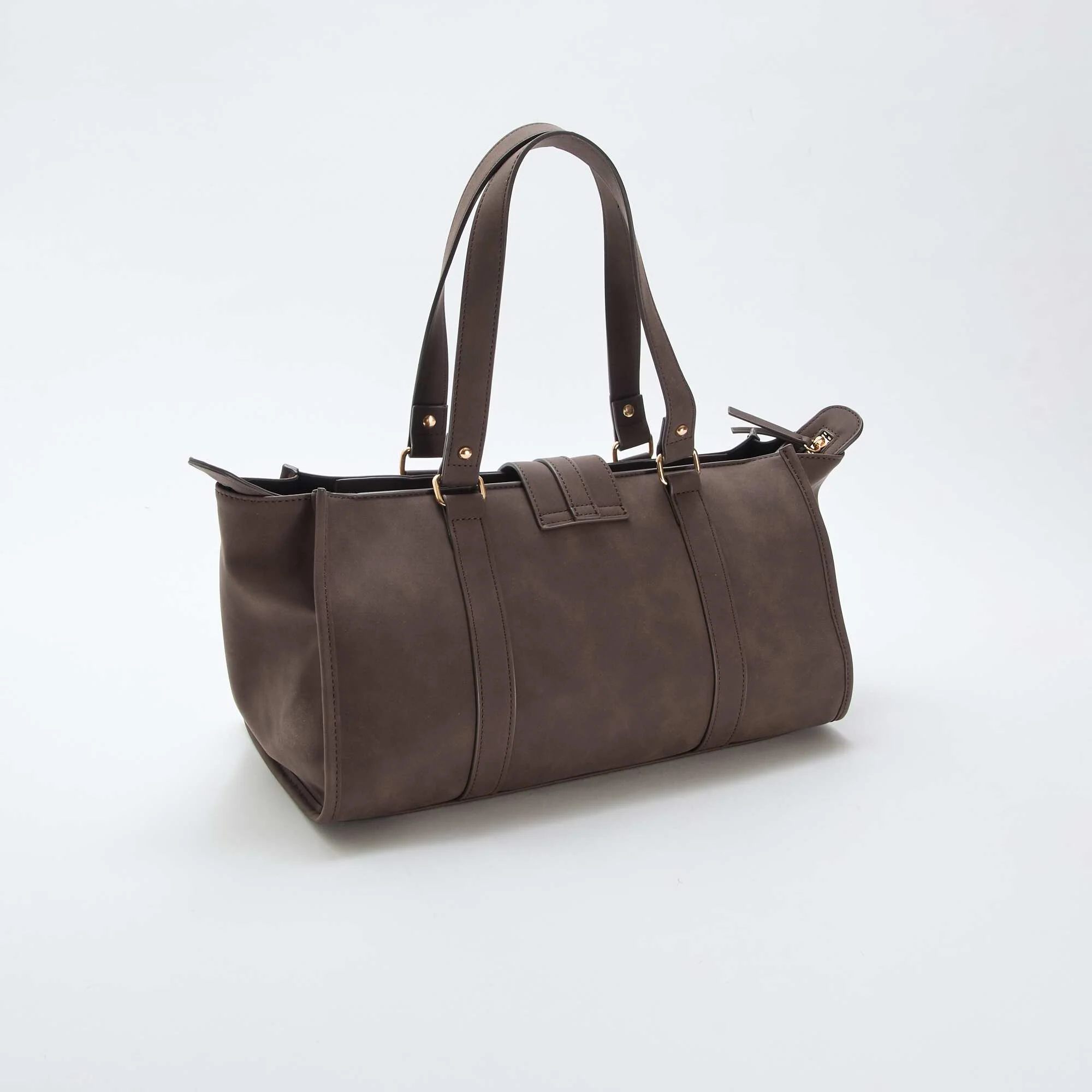 Bowling Bag with Padlock Detail BROWN - Image 2