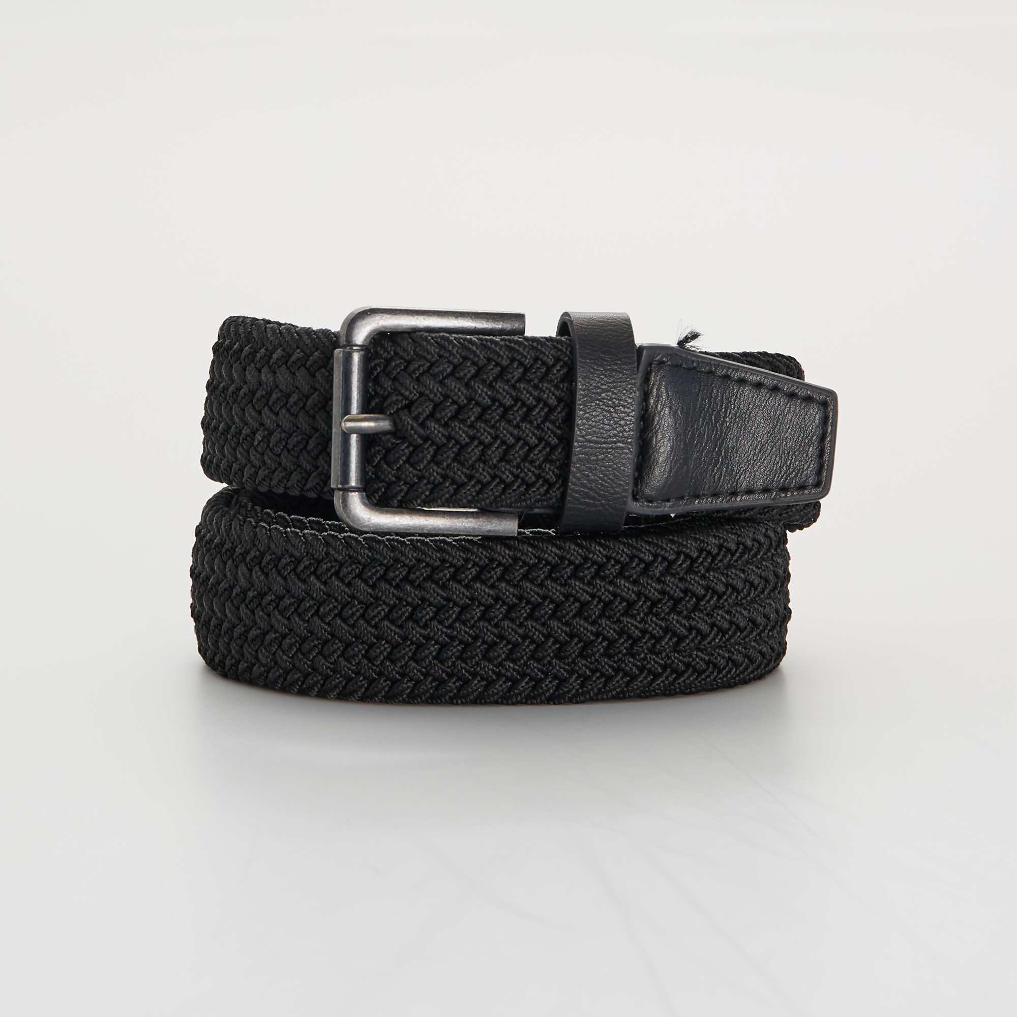 Braided elasticated belt Black - Image 2