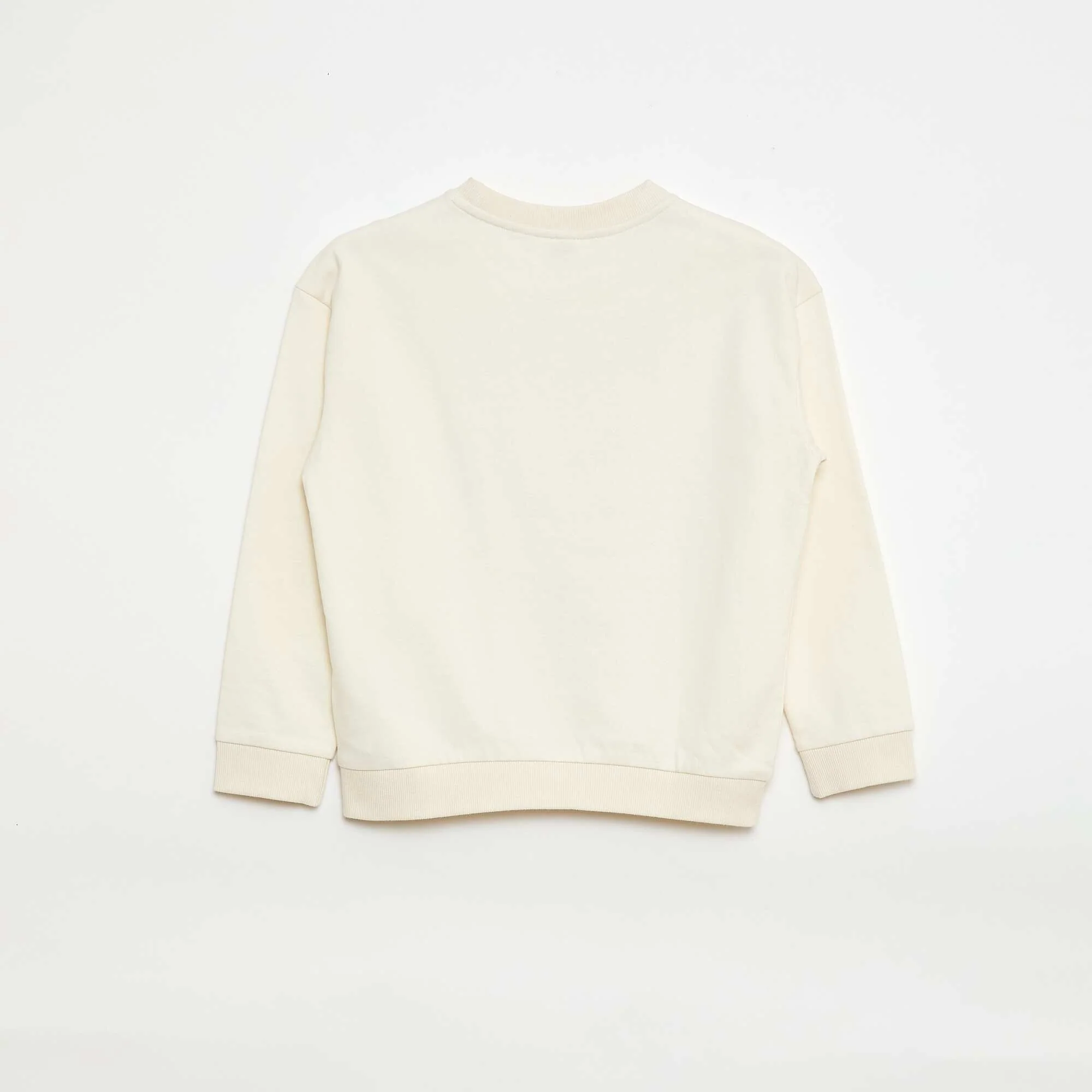 Brushed Fleece 'Super Mario' Print Sweatshirt WHITE - Image 3
