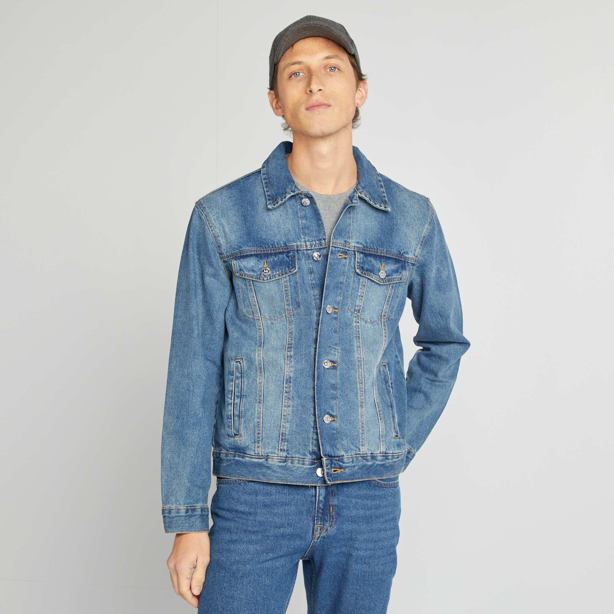 Buttoned denim jacket BLUE - Image 3