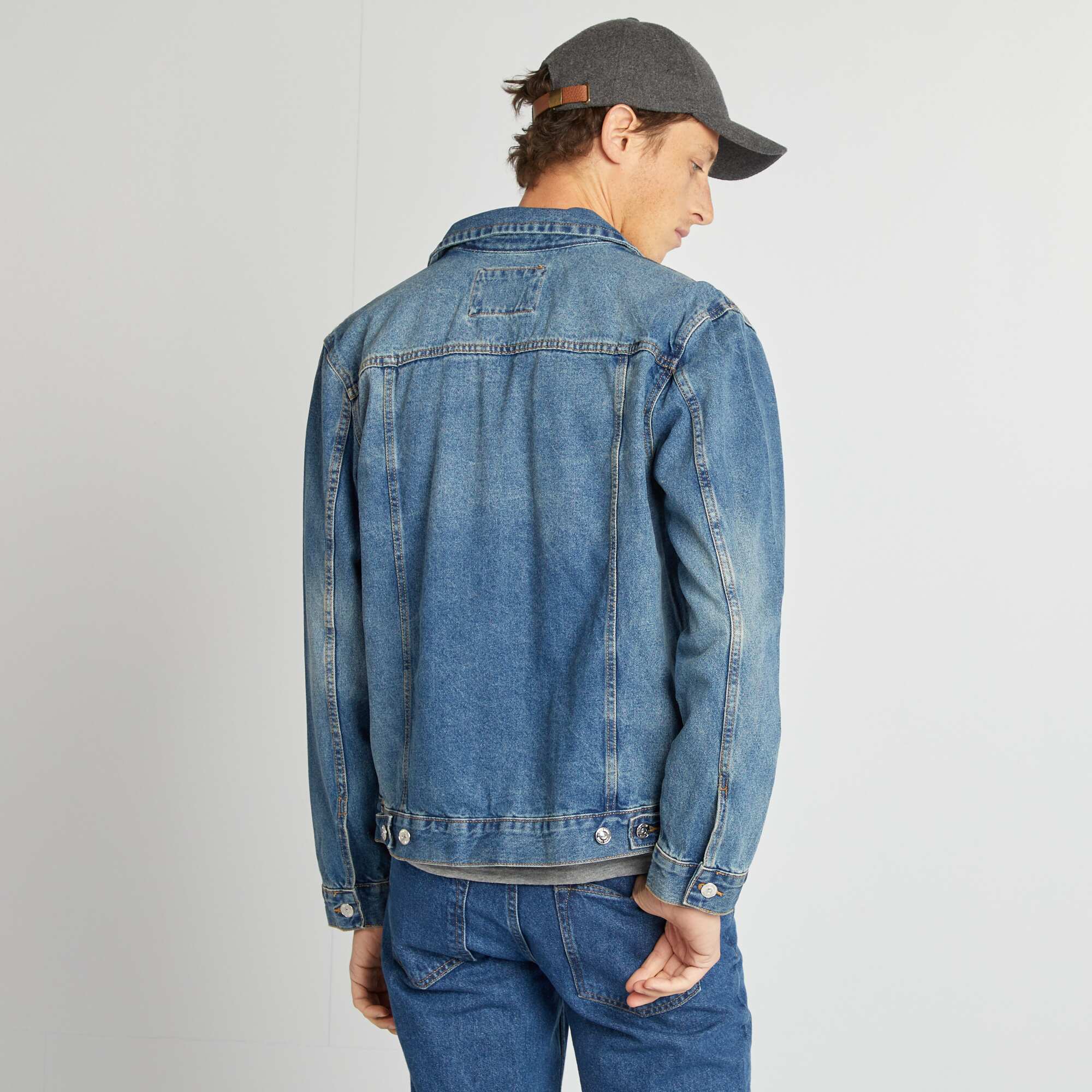 Buttoned denim jacket BLUE - Image 4