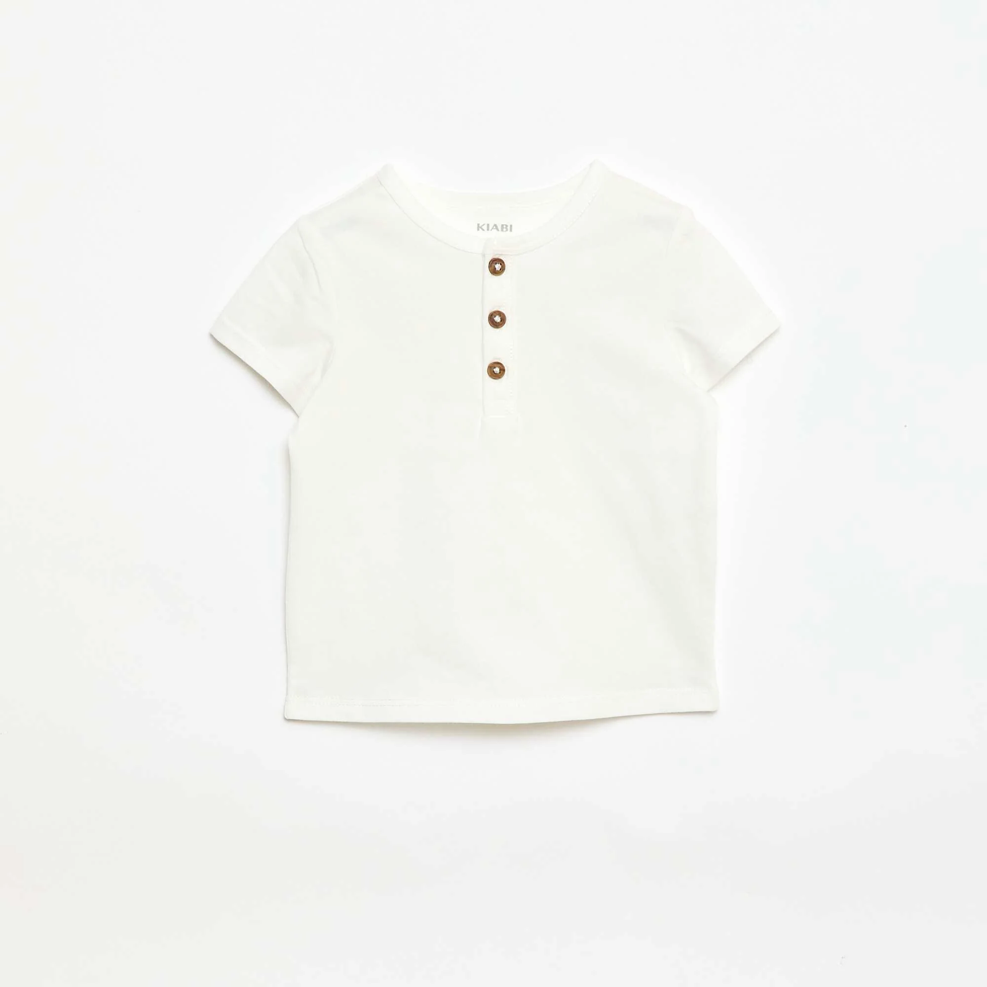 Buttoned Henley T-shirt WHITE