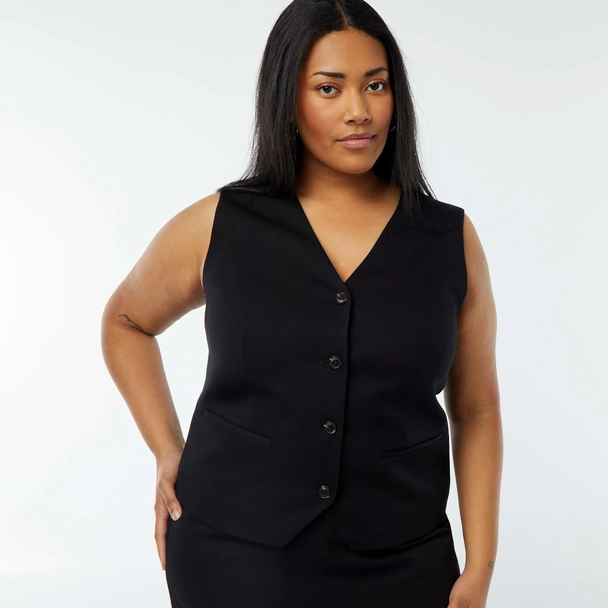 Buttoned waistcoat BLACK - Image 3