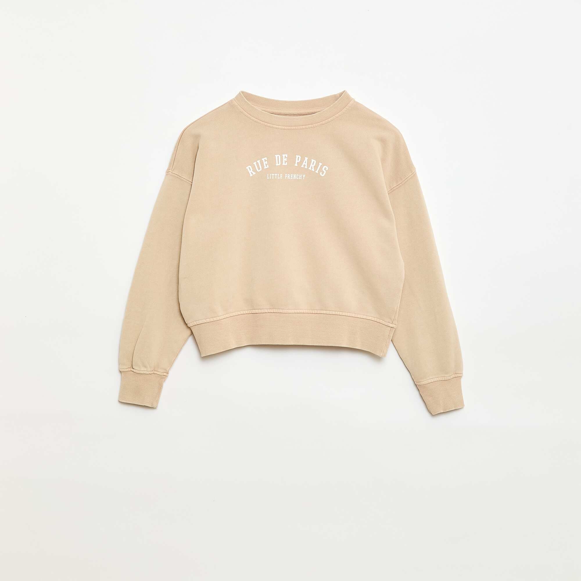 Campus-Style Sweatshirt BEIGE