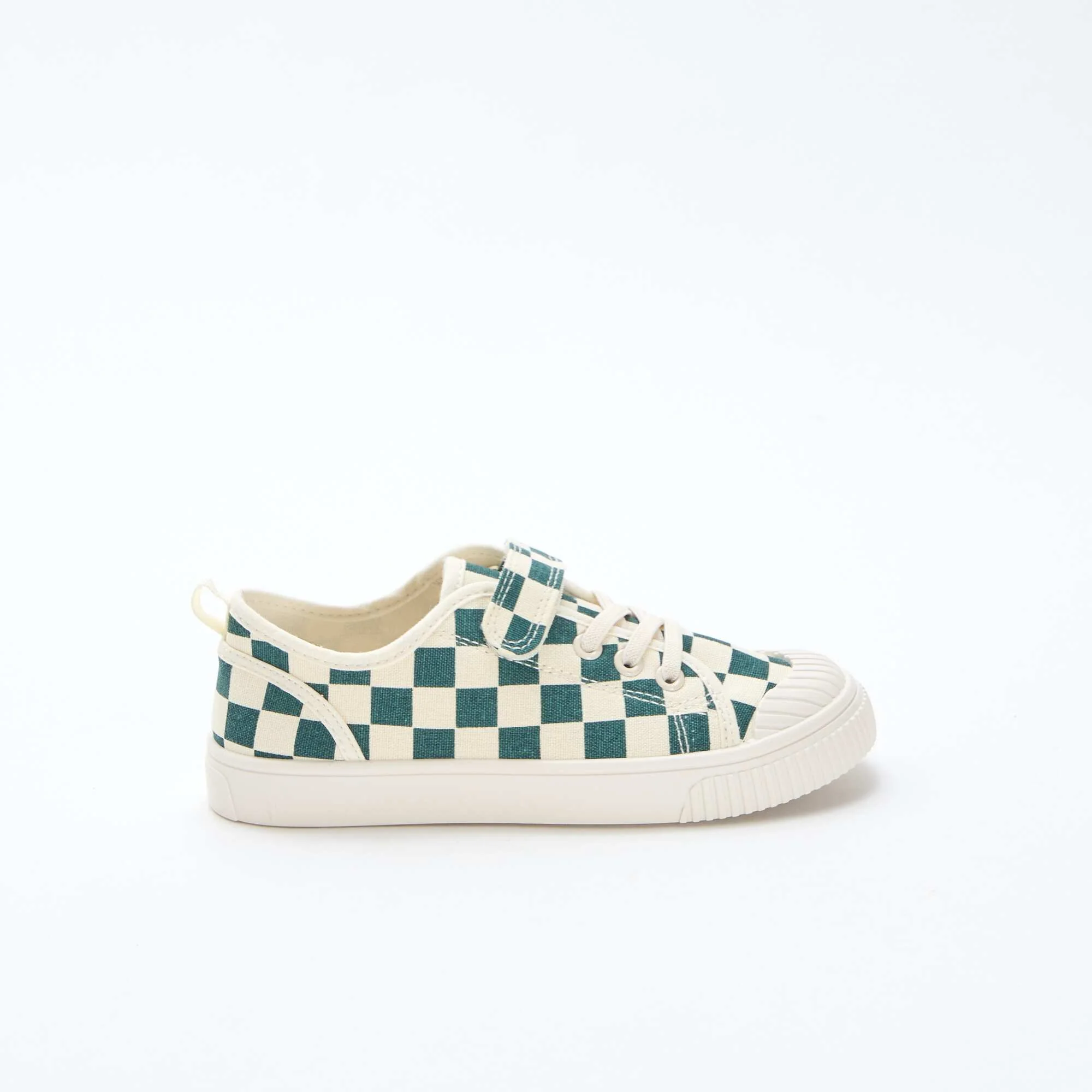 Canvas Low-Top Sneakers with Hook-and-Loop Fastening GREEN - Image 2