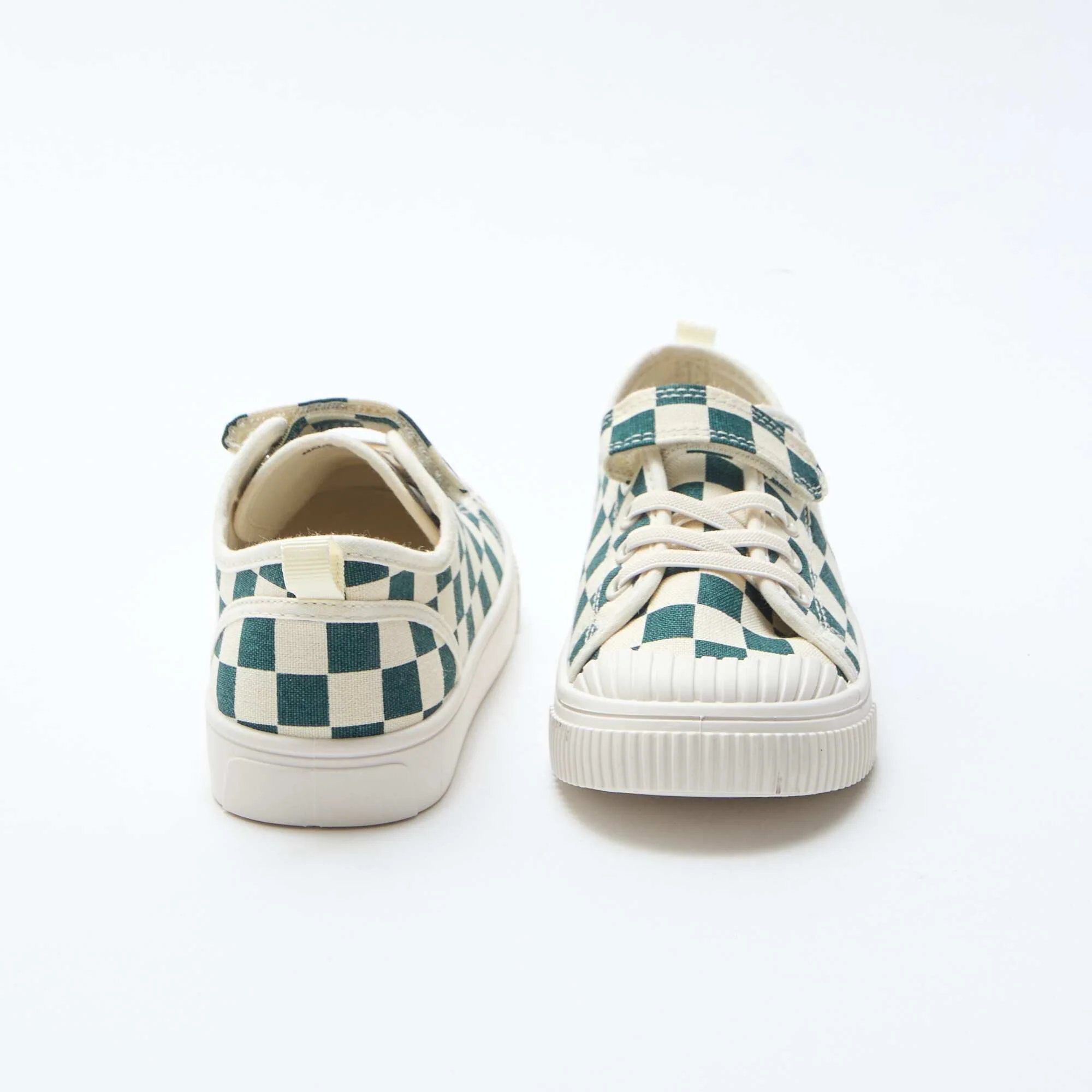 Canvas Low-Top Sneakers with Hook-and-Loop Fastening GREEN - Image 3
