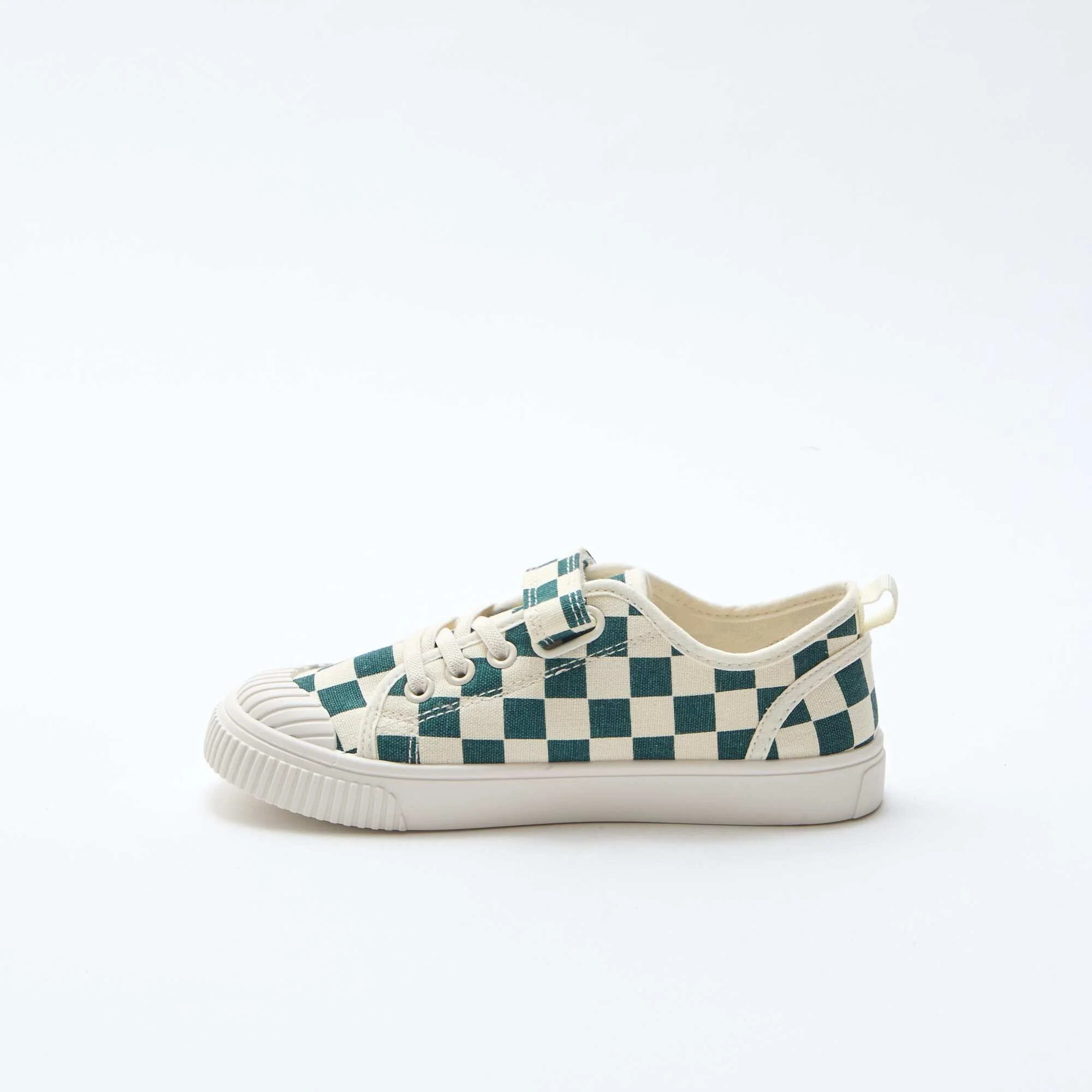 Canvas Low-Top Sneakers with Hook-and-Loop Fastening GREEN - Image 4