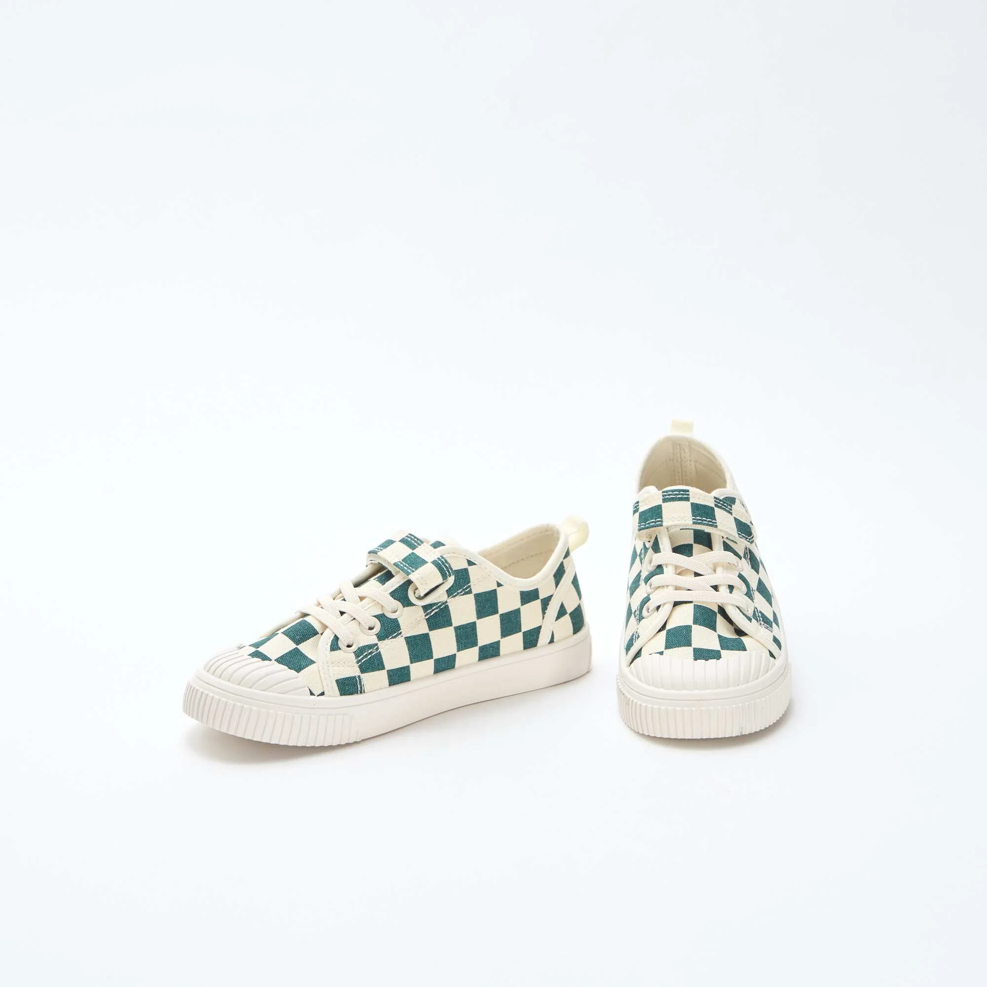 Canvas Low-Top Sneakers with Hook-and-Loop Fastening GREEN - Image 5