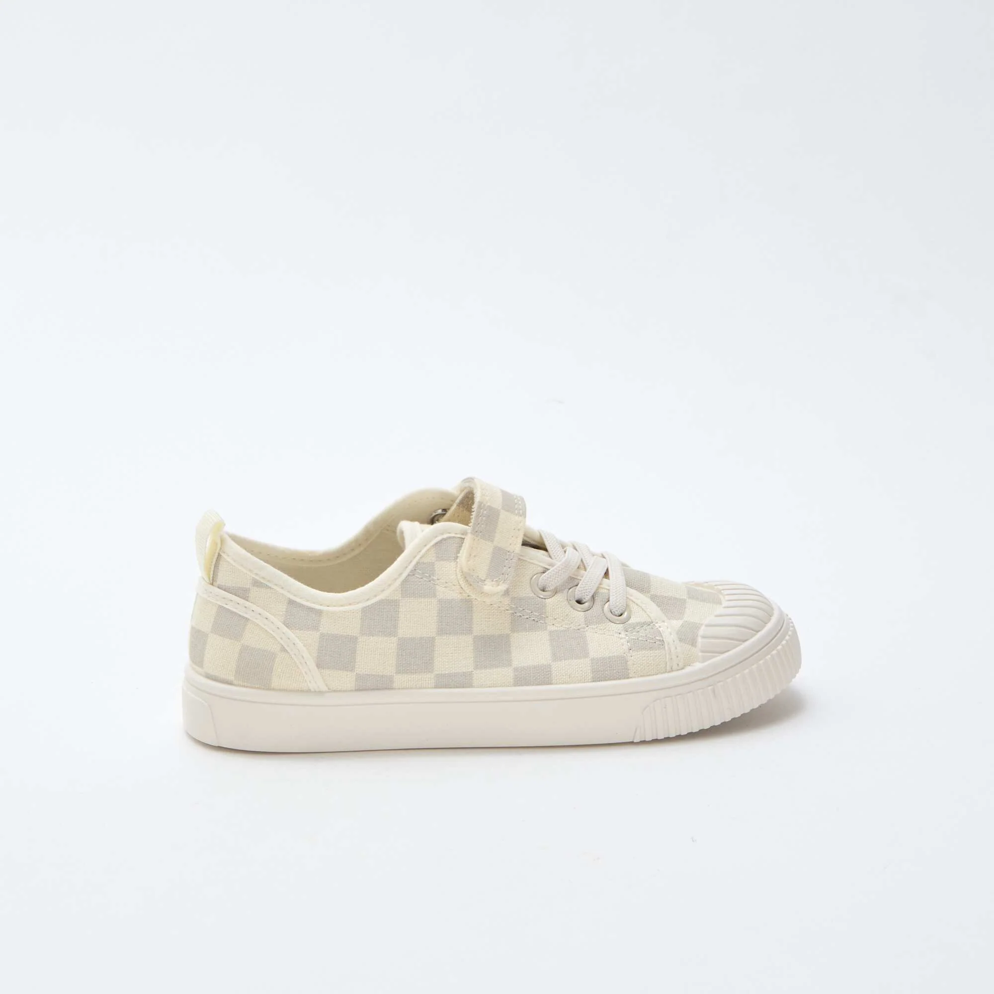 Canvas Low-Top Sneakers with Hook-and-Loop Fastening GREY - Image 2