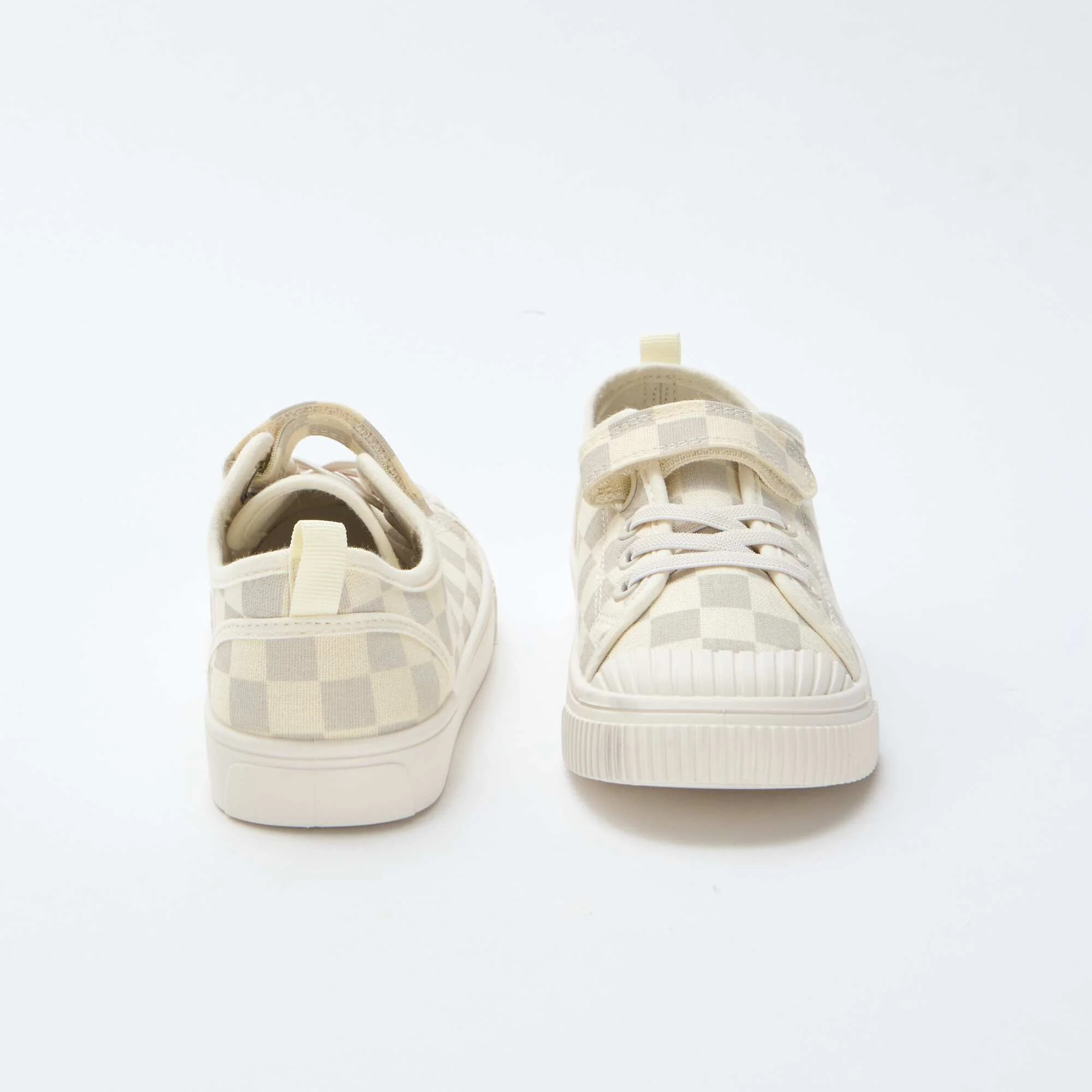 Canvas Low-Top Sneakers with Hook-and-Loop Fastening GREY - Image 3