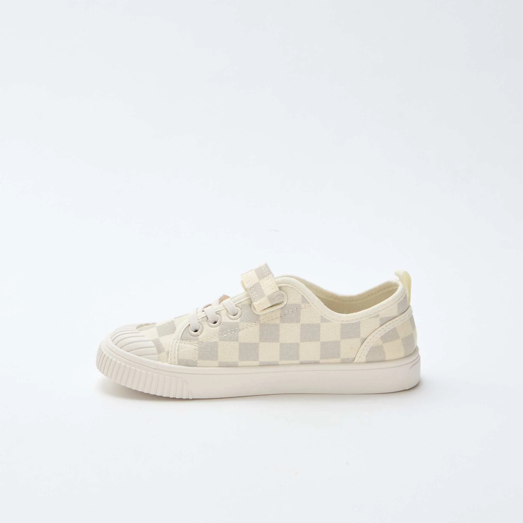 Canvas Low-Top Sneakers with Hook-and-Loop Fastening GREY - Image 4