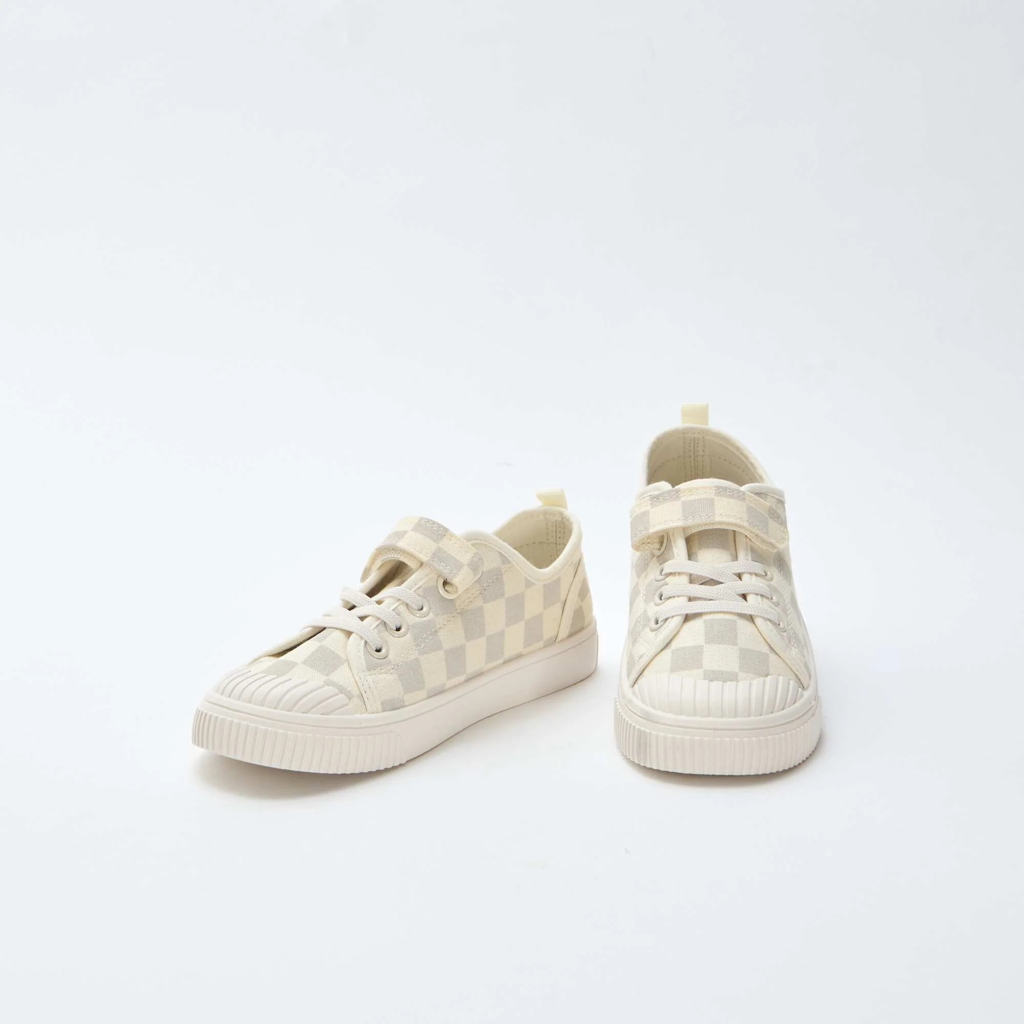 Canvas Low-Top Sneakers with Hook-and-Loop Fastening GREY - Image 5