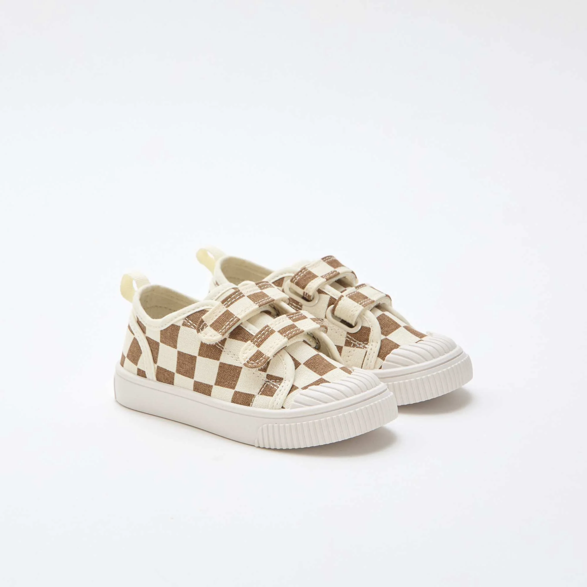 Canvas Sneakers with Hook-and-Loop Fastening BROWN