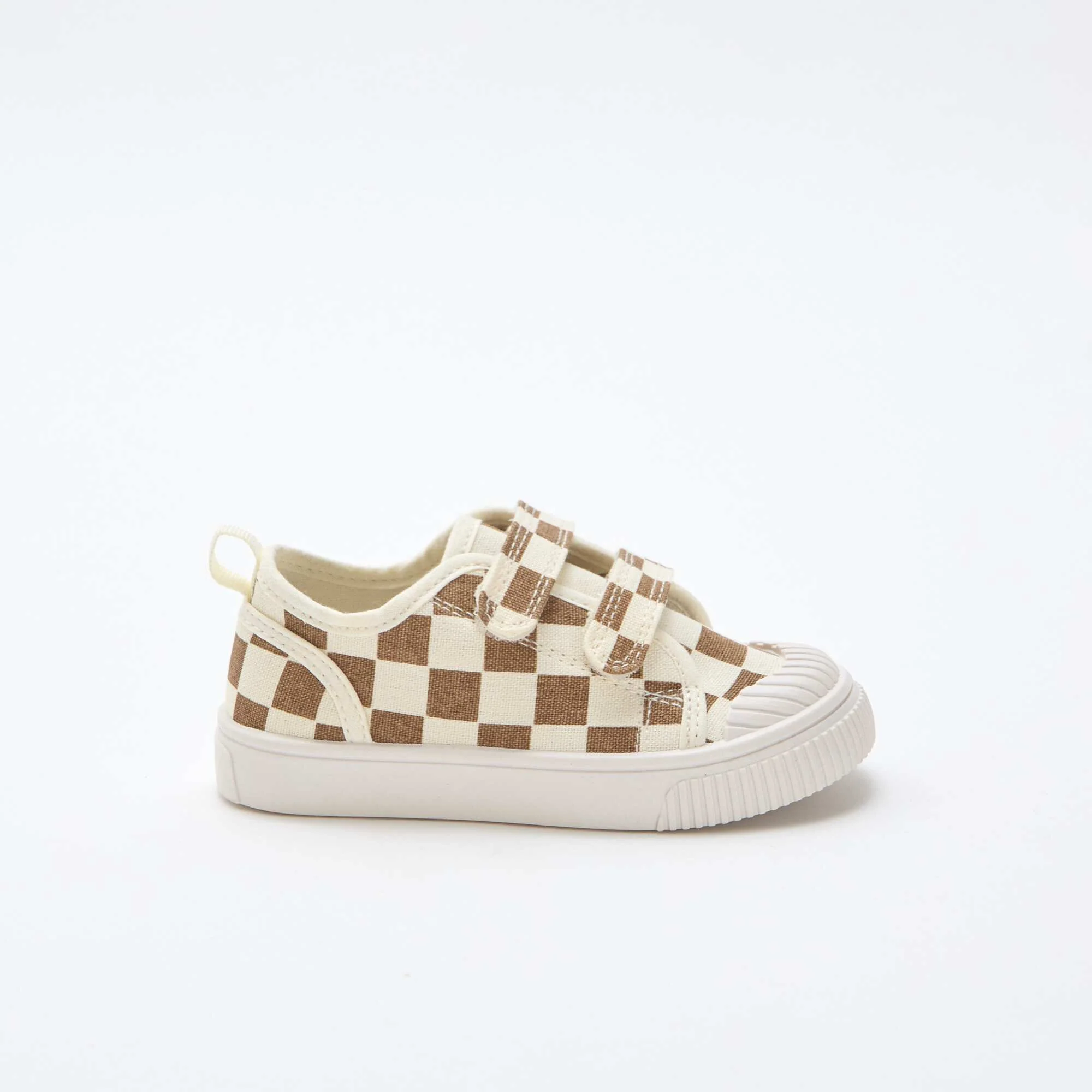 Canvas Sneakers with Hook-and-Loop Fastening BROWN - Image 2